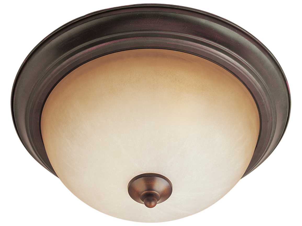 Maxim Lighting Essentials 2-Light Oil Rubbed Bronze Glass Bell Flush Mount