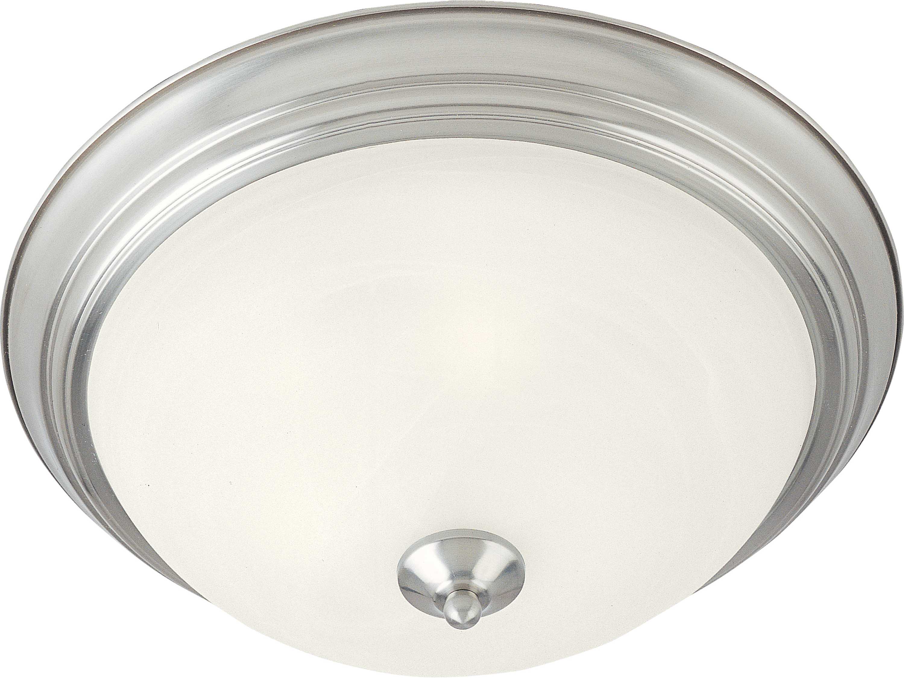 Maxim Lighting Essentials 2-Light Satin Nickel Glass Bowl Flush Mount