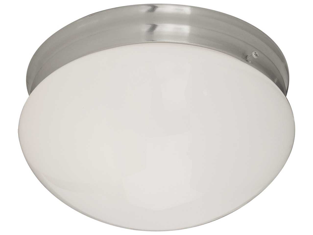 Maxim Lighting Essentials 2-Light Satin Nickel Glass Bowl Flush Mount