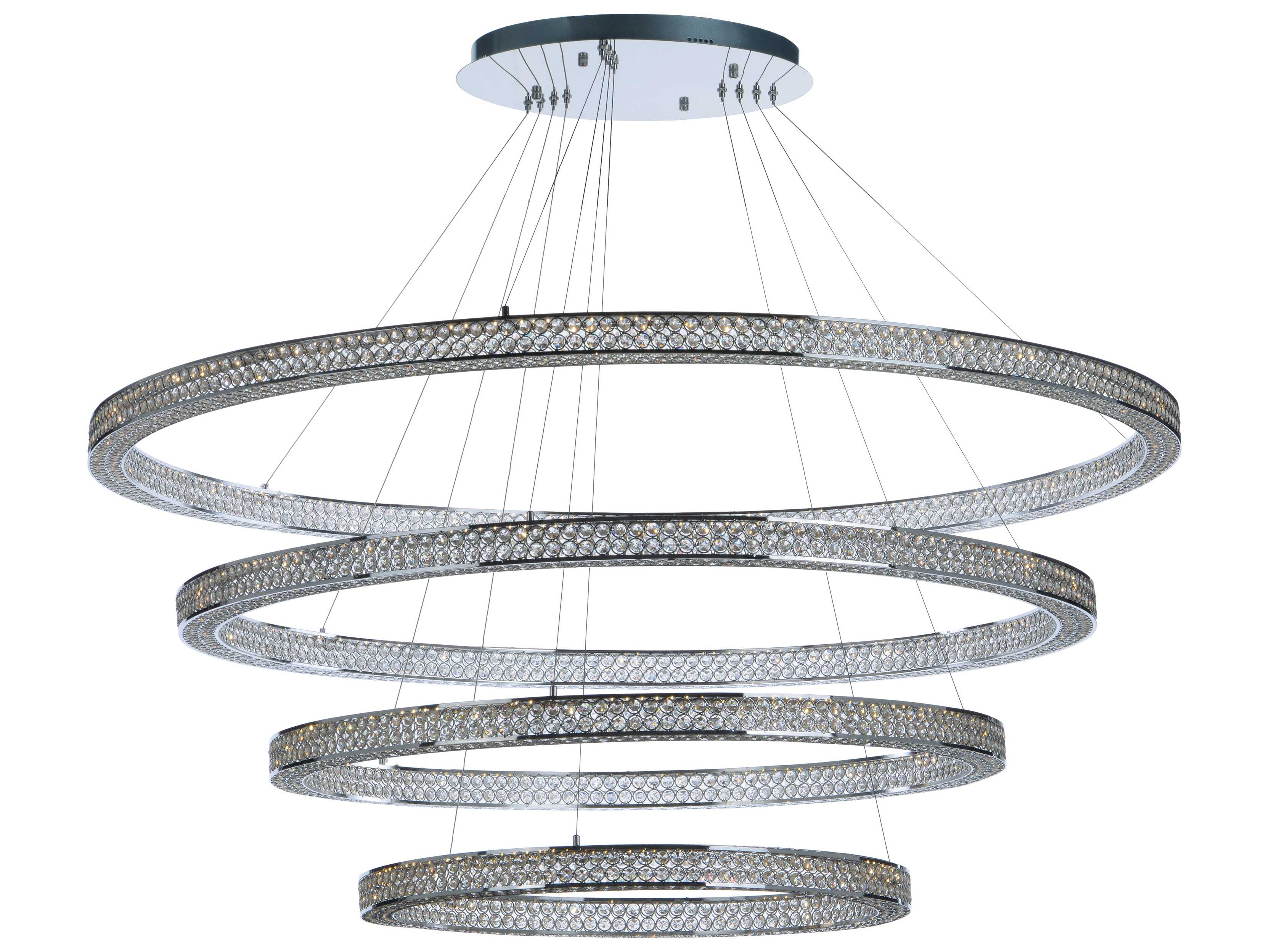 Maxim Lighting Eternity Led 4-Light Polished Chrome Glass LED Round Tiered Pendant