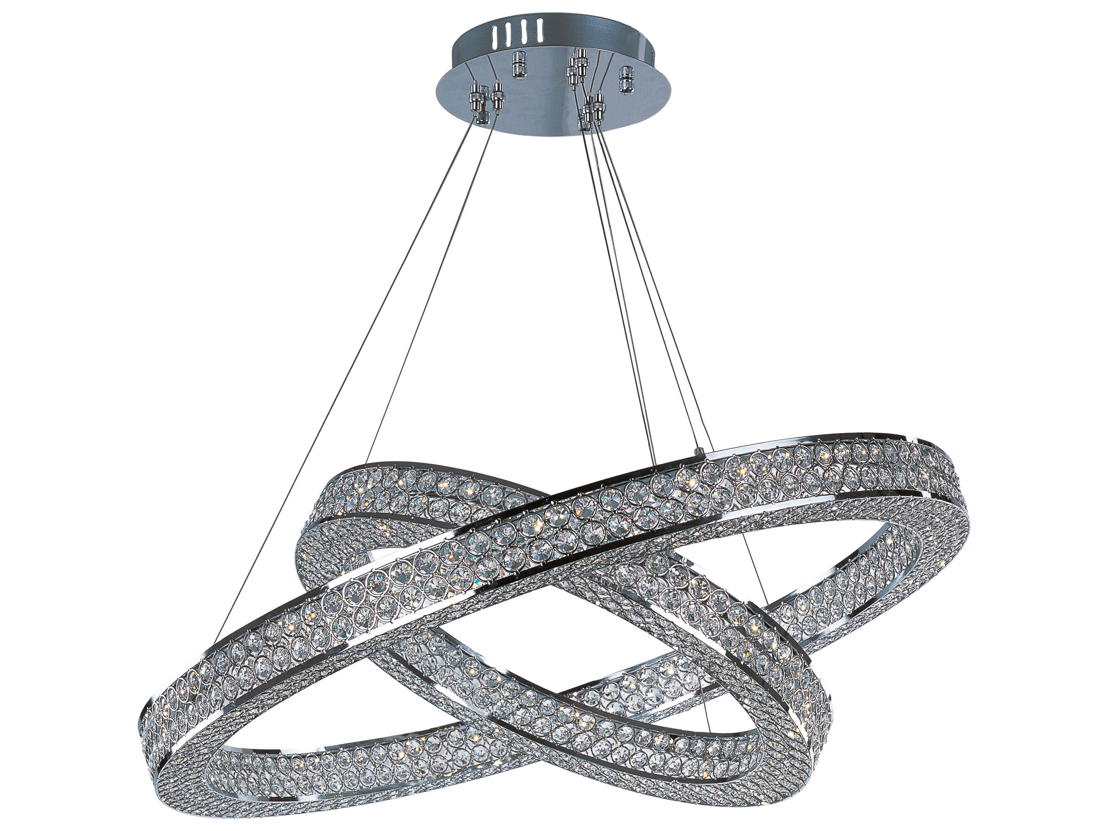 Maxim Lighting Eternity 1-Light Polished Chrome Crystal Round Tiered Pendant