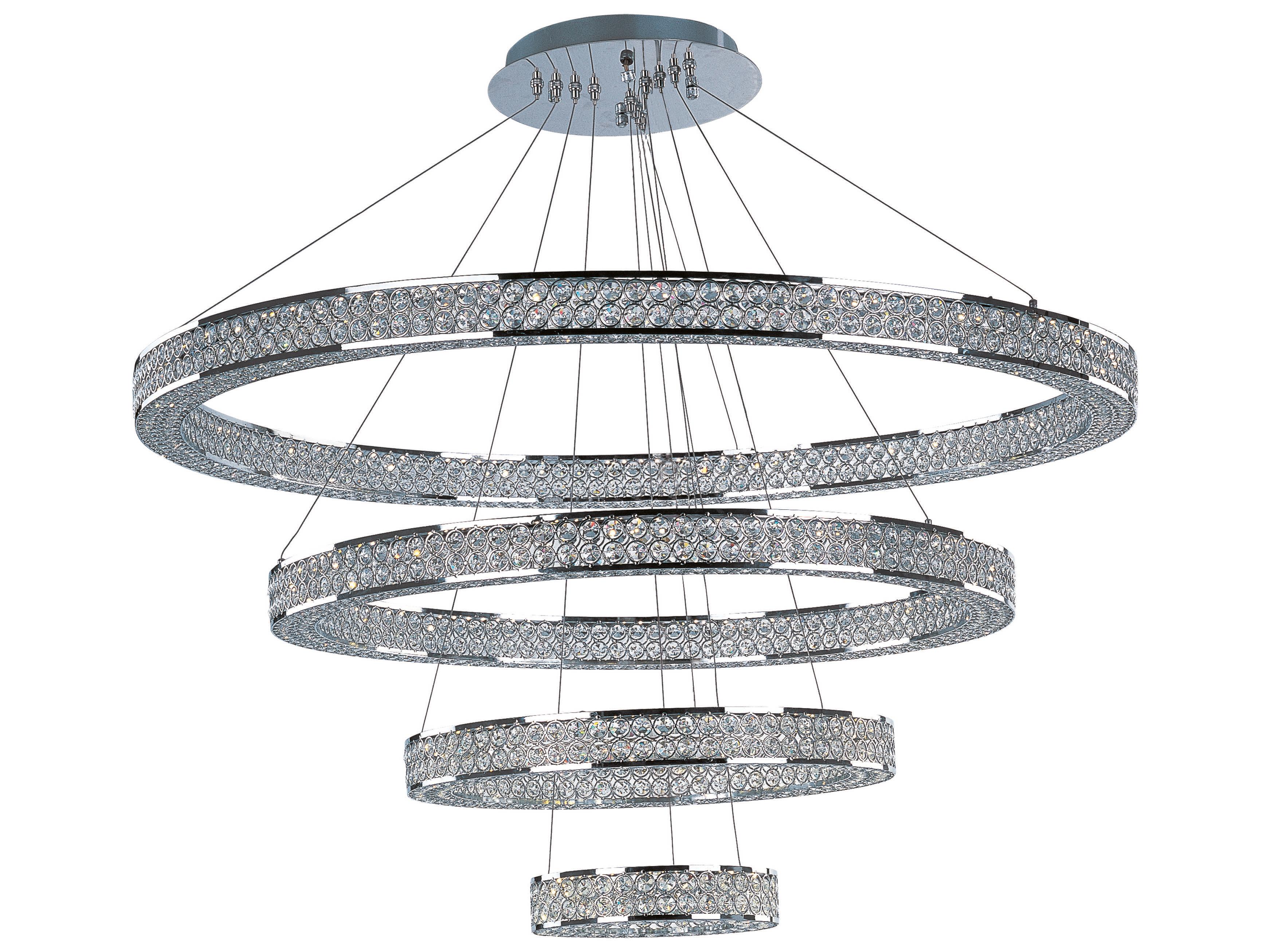 Maxim Lighting Eternity 1-Light Polished Chrome Crystal Round Tiered Pendant