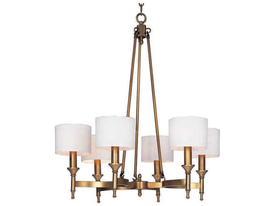 Maxim Lighting Fairmont 6-Light Natural Aged Brass Drum Chandelier