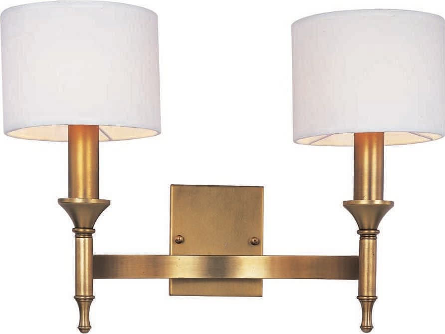 Maxim Lighting Fairmont 2-Light Natural Aged Brass Glass Wall Sconce