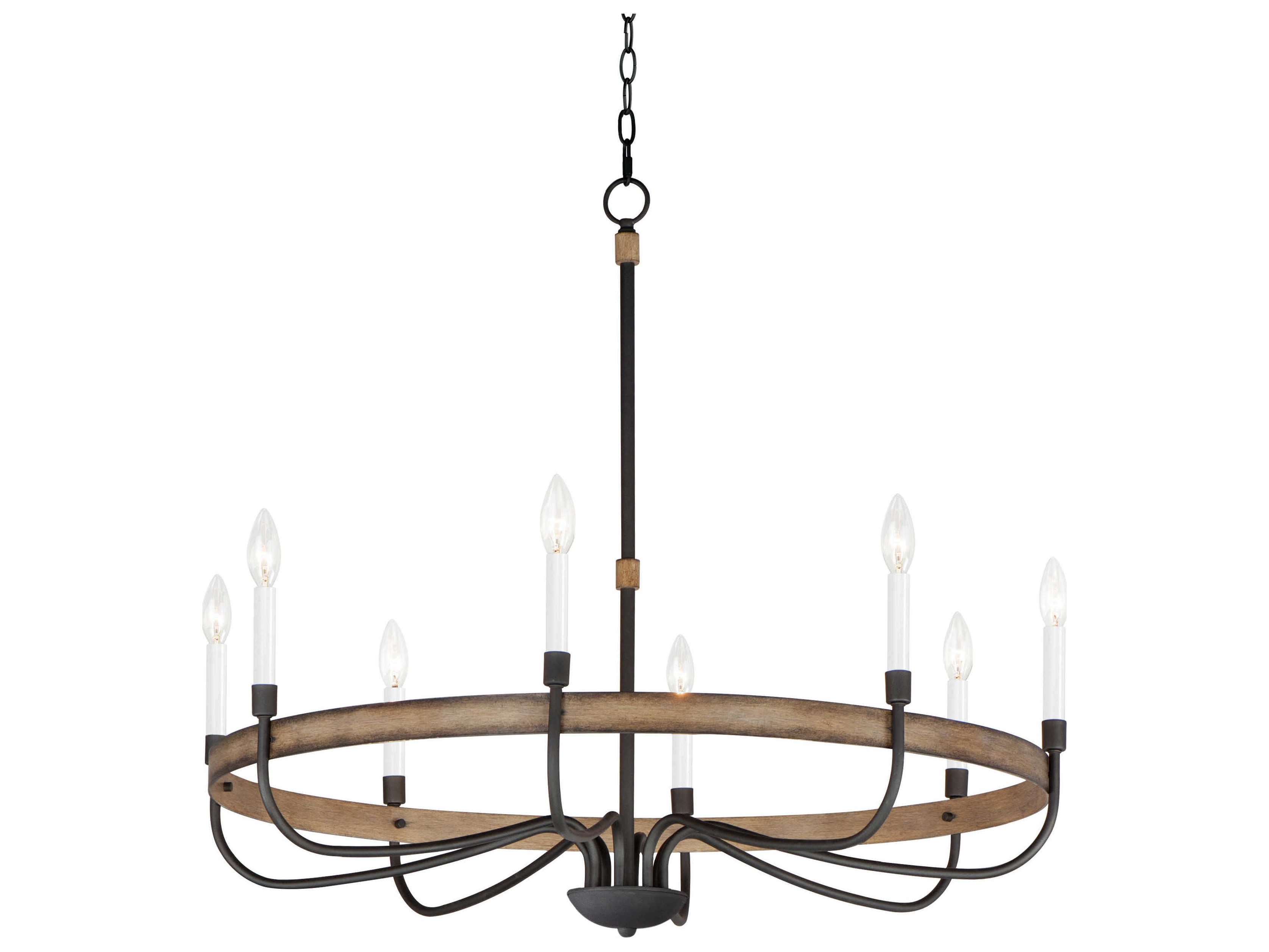Maxim Lighting Franklin 8-Light Driftwood Black Brown Candelabra Chandelier