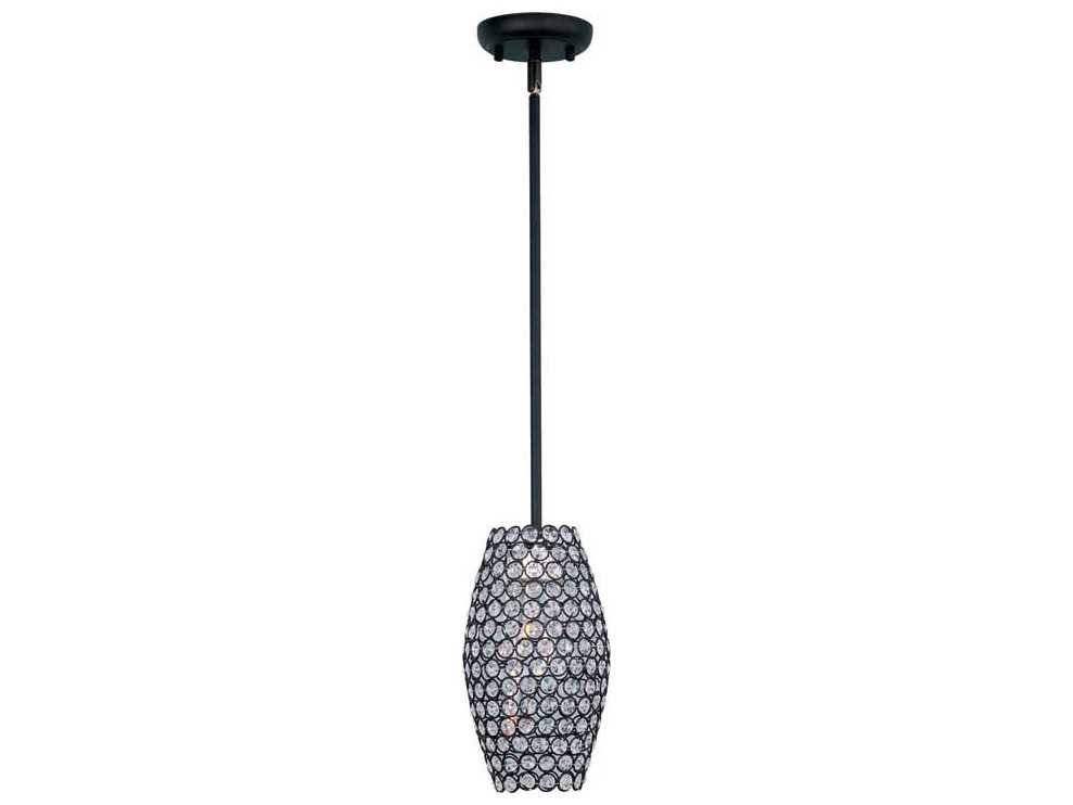 Maxim Lighting Glimmer 3-Light Bronze Crystal Glass Bell Mini Pendant