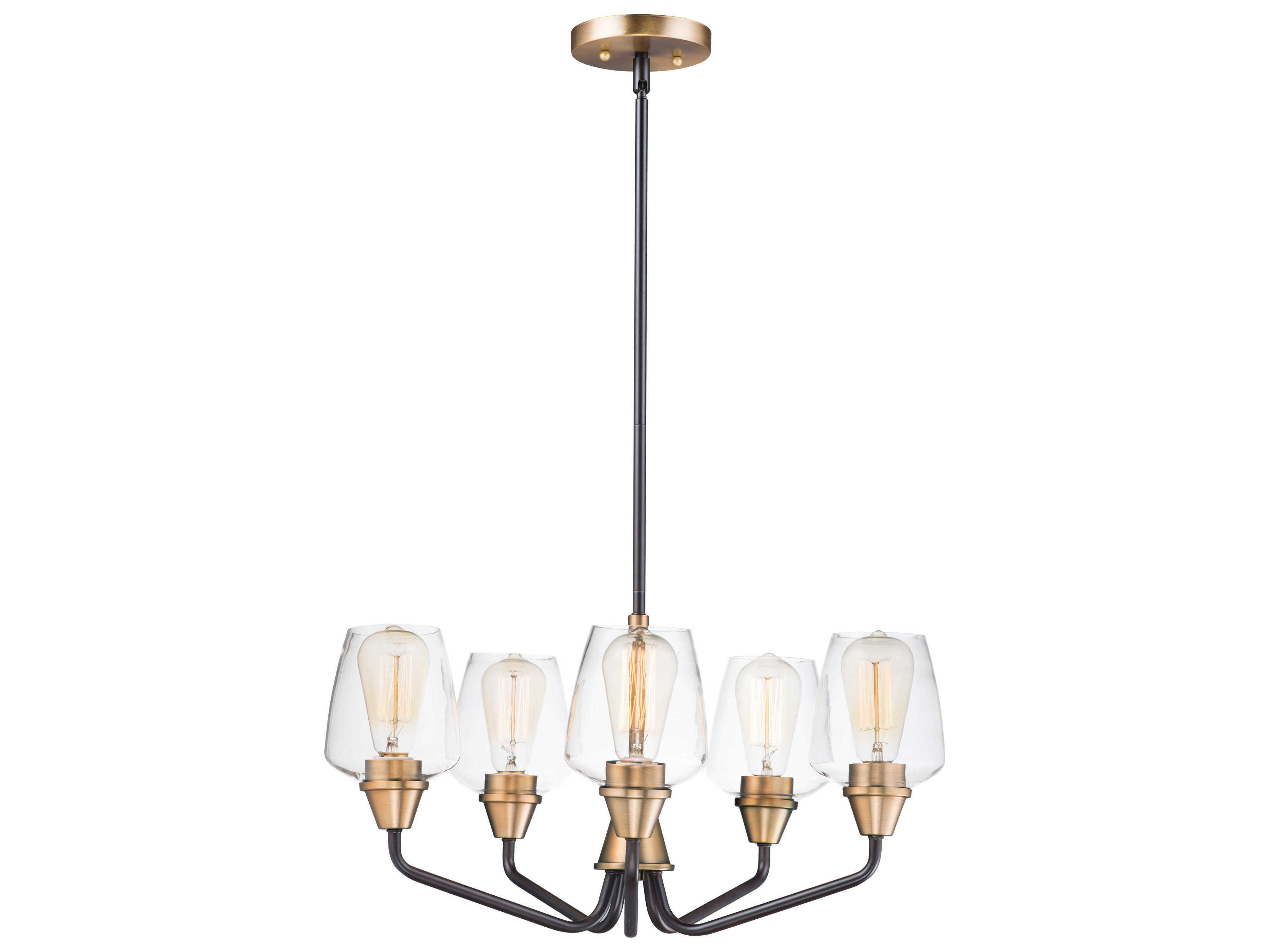 Maxim Lighting Goblet 5-Light Bronze Antique Brass Glass Bell Chandelier