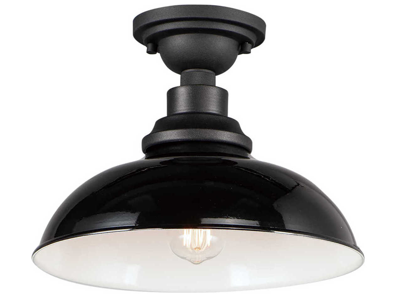 Maxim Lighting Granville 1-Light Gloss Black Bowl Flush Mount