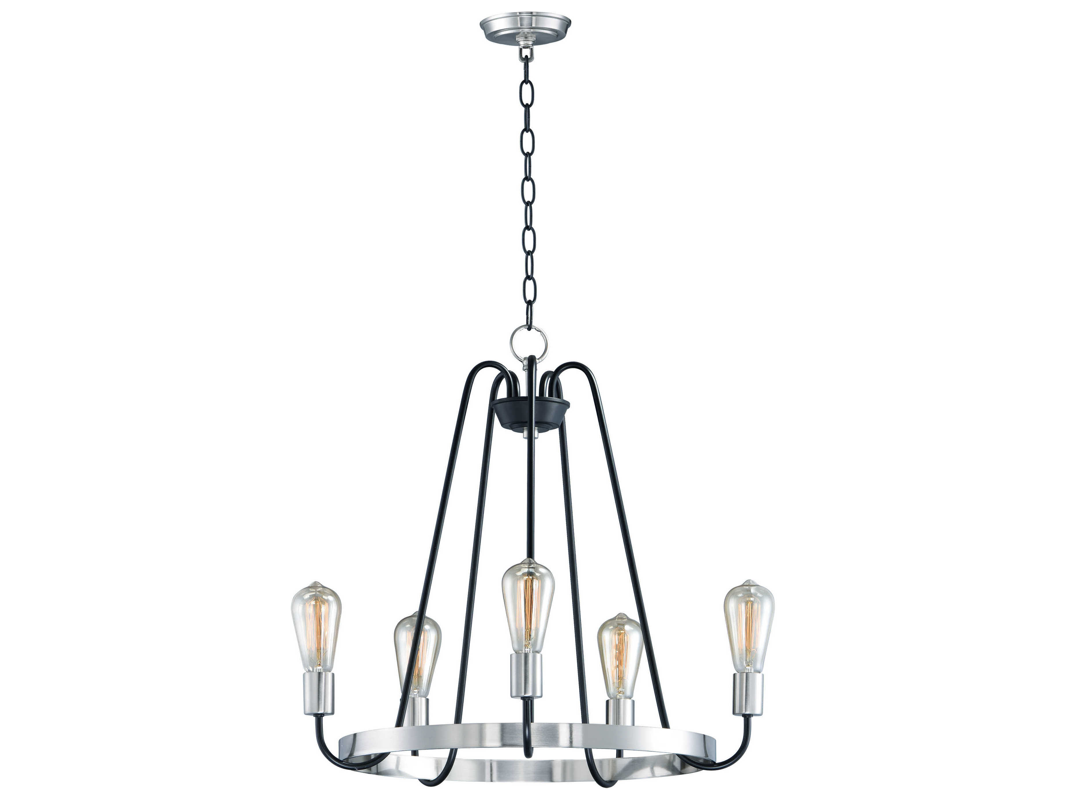 Maxim Lighting Haven 5-Light Black Satin Nickel Candelabra Chandelier
