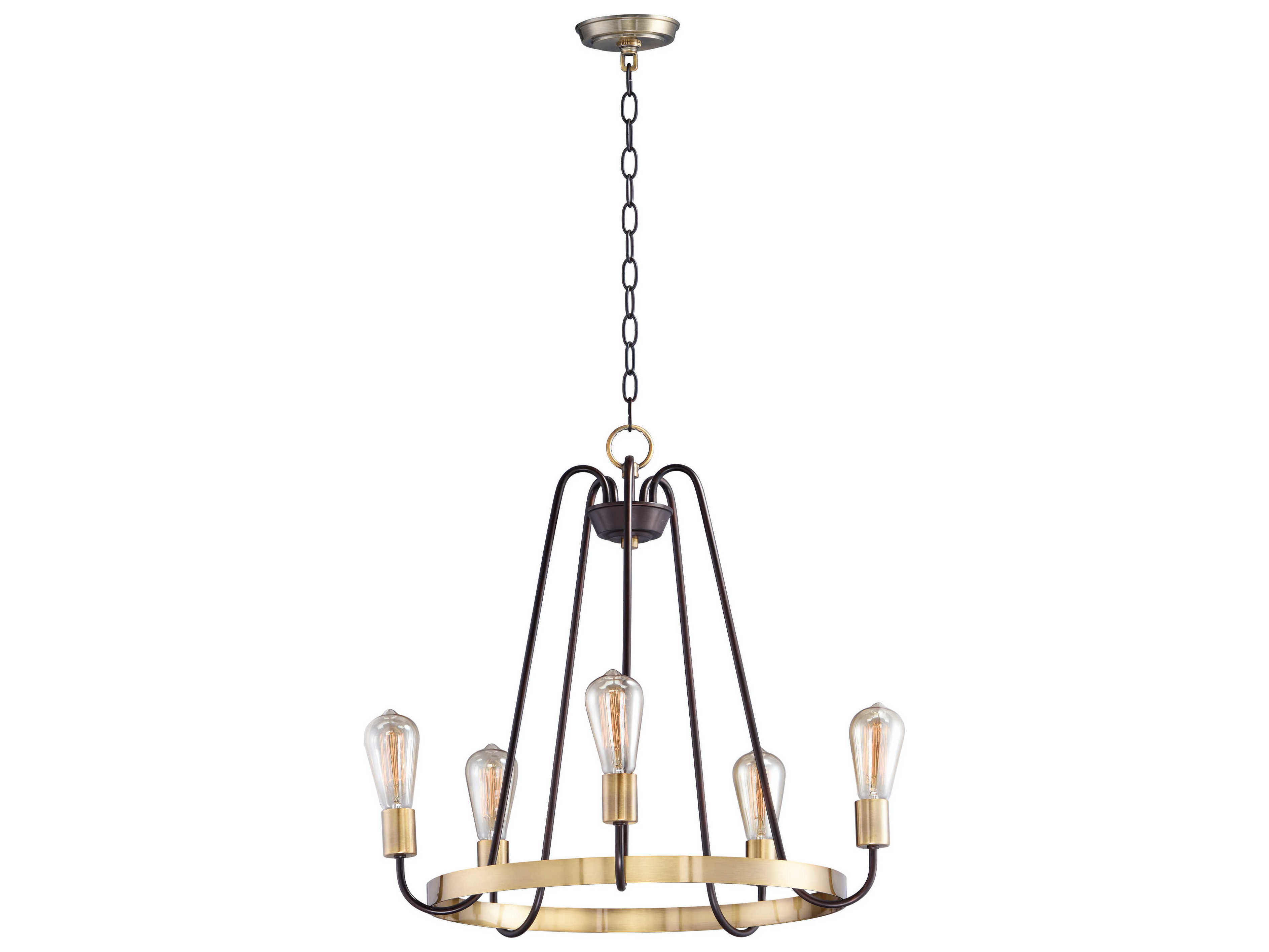 Maxim Lighting Haven 5-Light Oil Rubbed Bronze Antique Brass Candelabra Chandelier