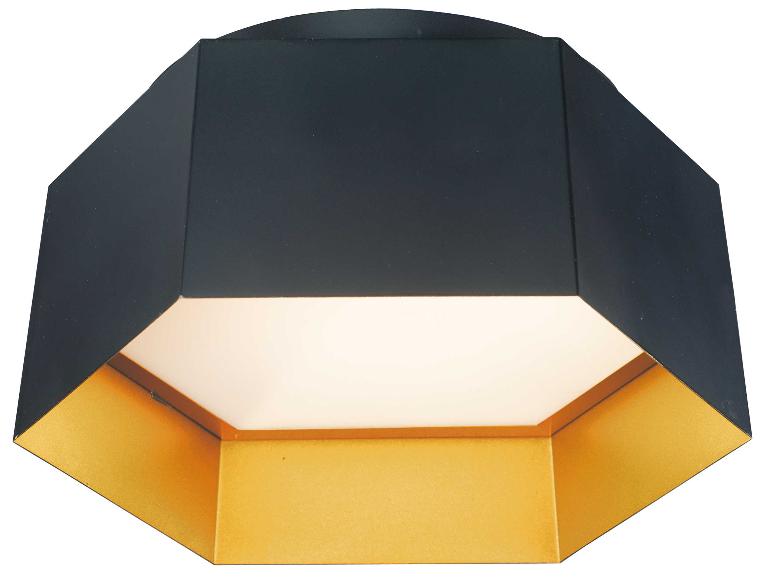 Maxim Lighting Honeycomb 1-Light Black Gold LED Geometric Flush Mount