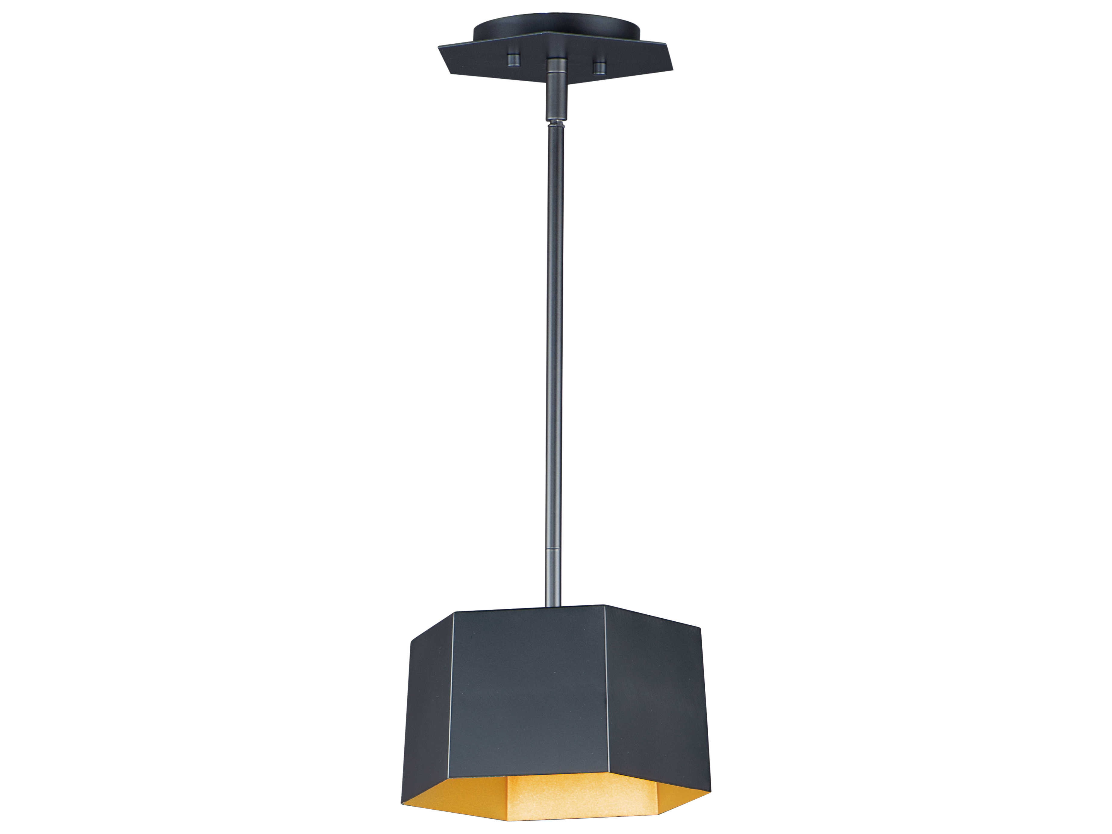 Maxim Lighting Honeycomb 1-Light Black Gold LED Geometric Mini Pendant
