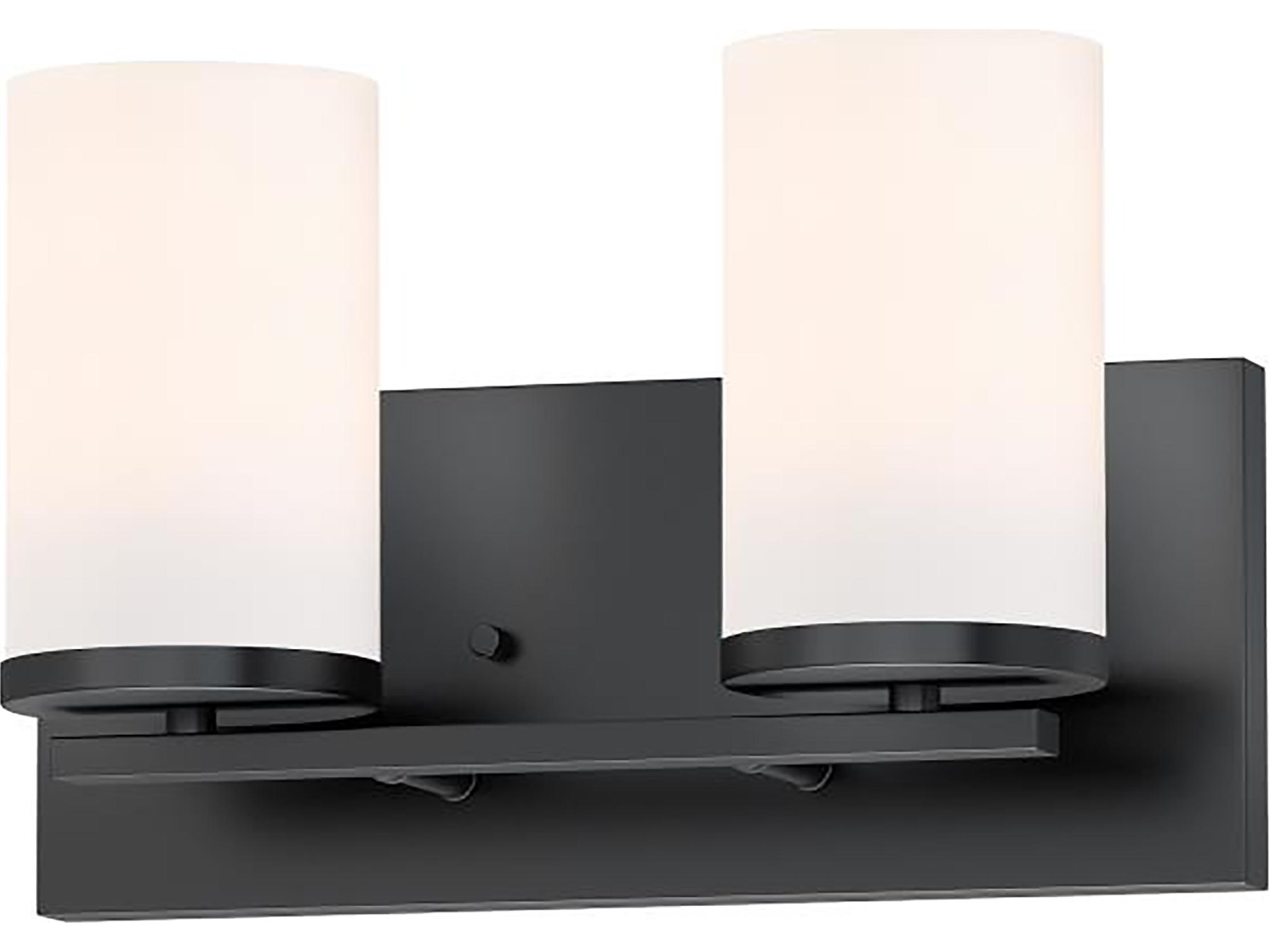 Maxim Lighting Lateral 2-Light Black Glass Vanity Light