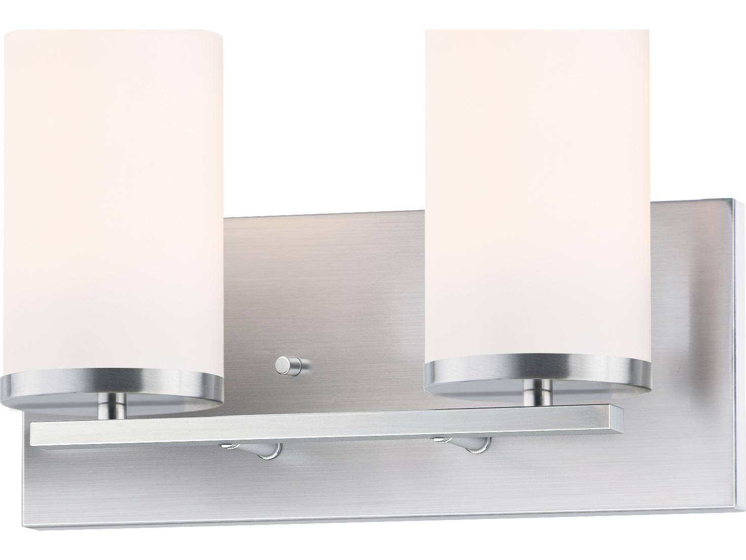 Maxim Lighting Lateral 2-Light Satin Nickel Glass Vanity Light