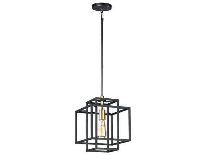 Maxim Lighting Liner 1-Light Black Satin Brass Geometric Mini Pendant