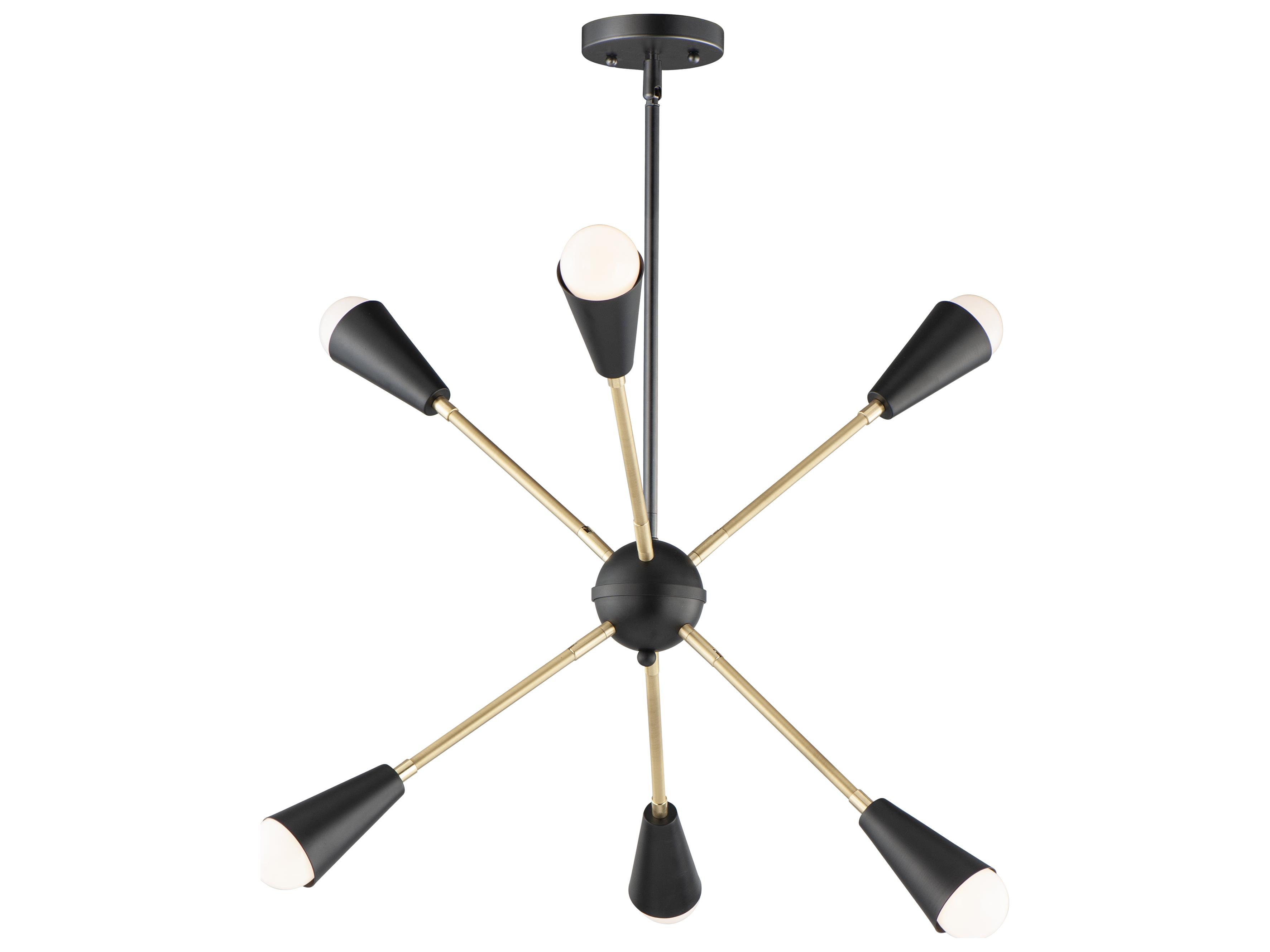 Maxim Lighting Lovell 6-Light Black Satin Brass Pendant