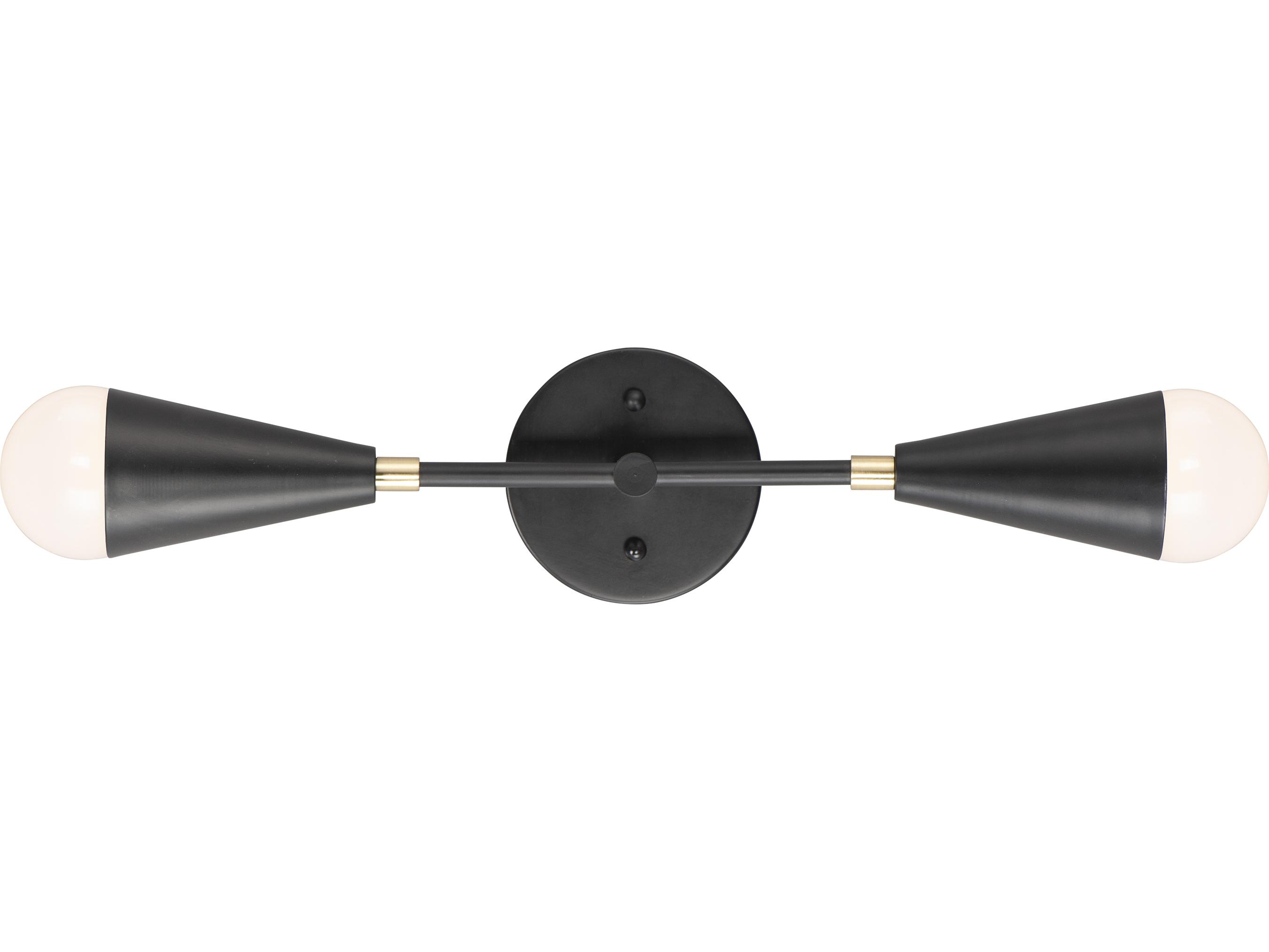 Maxim Lighting Lovell 2-Light Black Satin Brass Wall Sconce