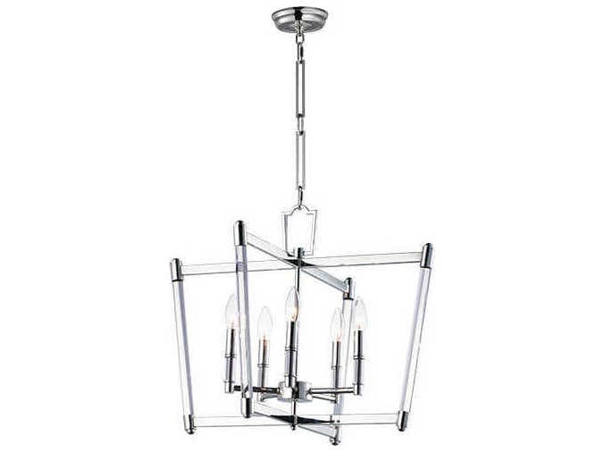 Maxim Lighting Lucent 5-Light Polished Nickel Clear Glass Candelabra Geometric Chandelier