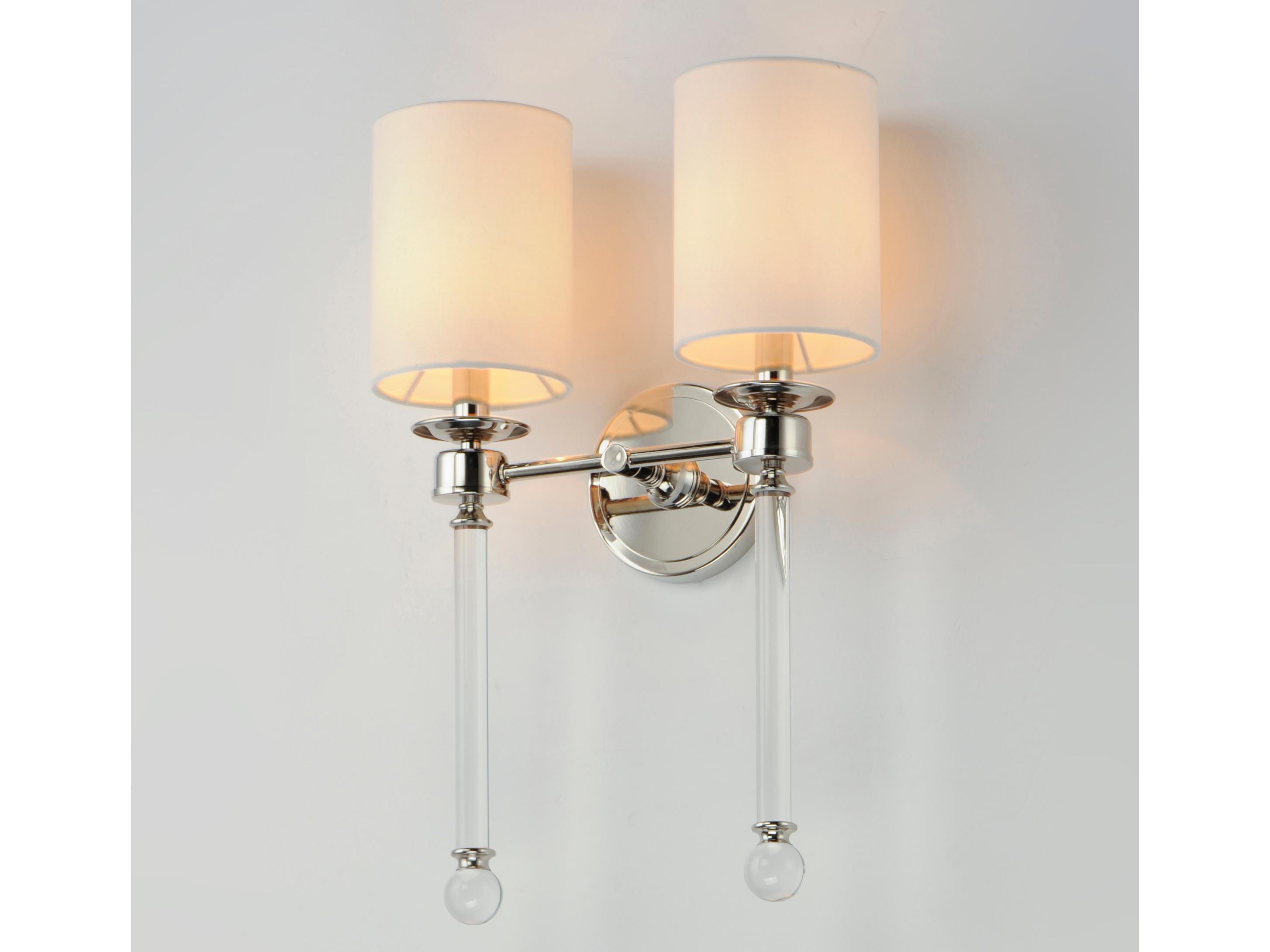 Maxim Lighting Lucent 2-Light Polished Nickel Glass Wall Sconce