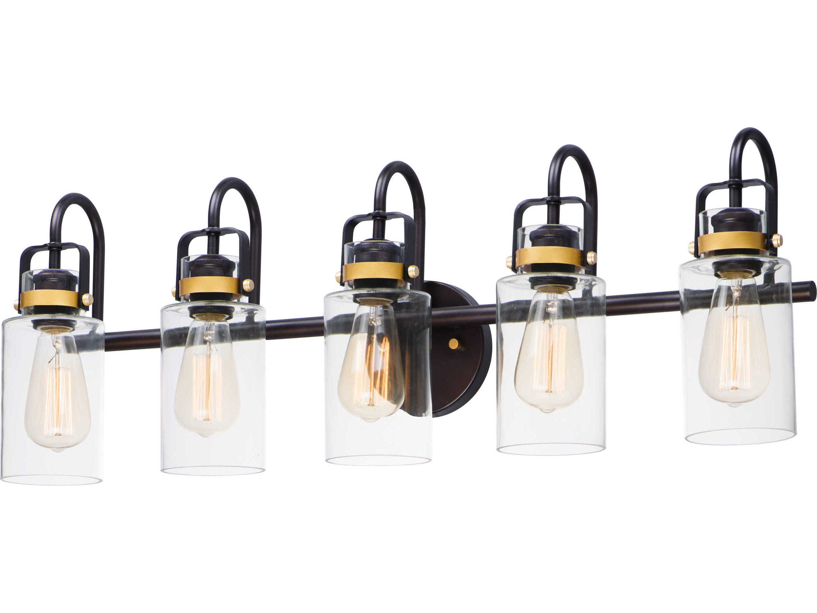 Maxim Lighting Magnolia 5-Light Bronze Gold Glass Vanity Light