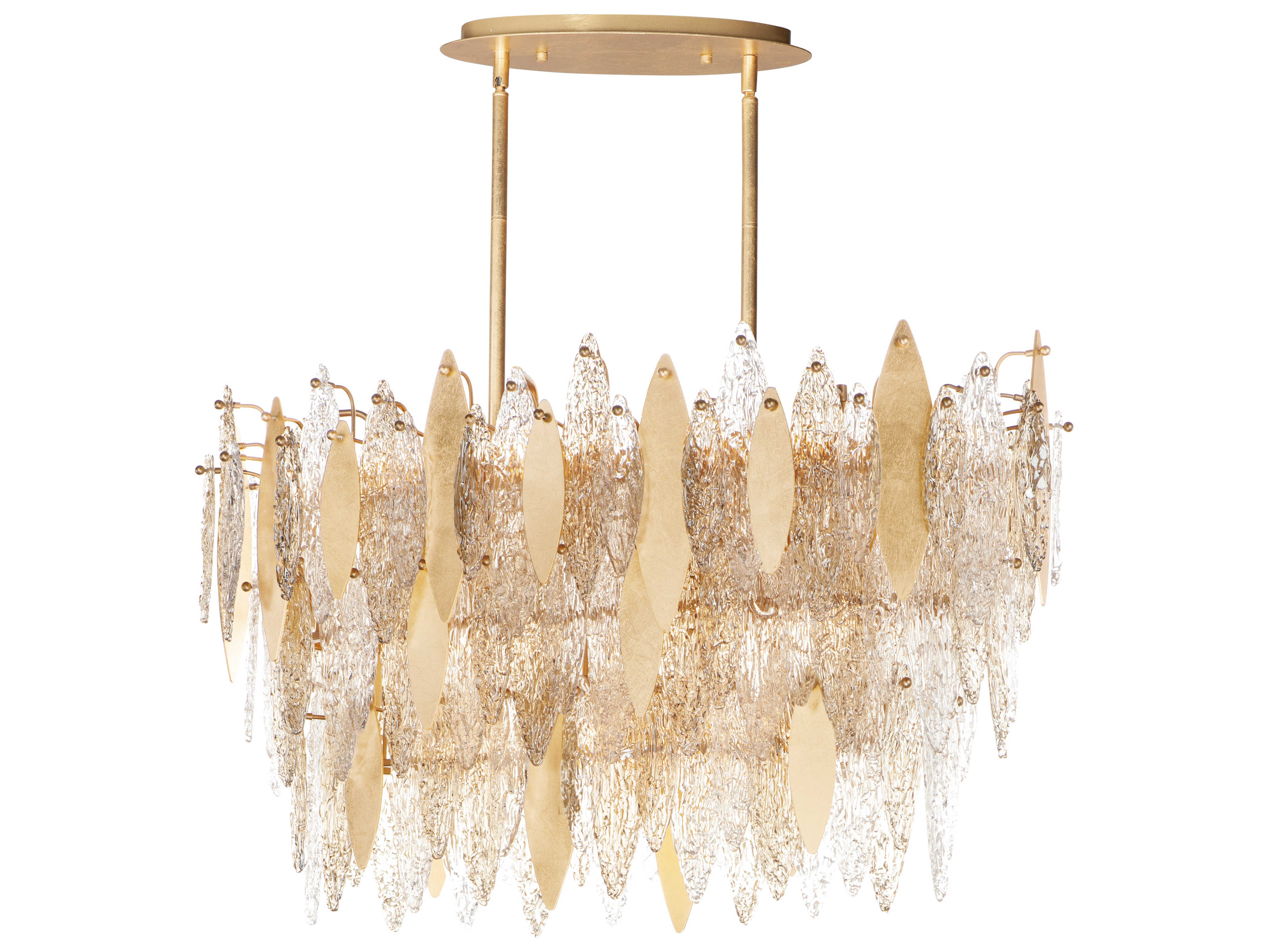 Maxim Lighting Majestic 18-Light8-Light Gold Leaf Glass Island Pendant