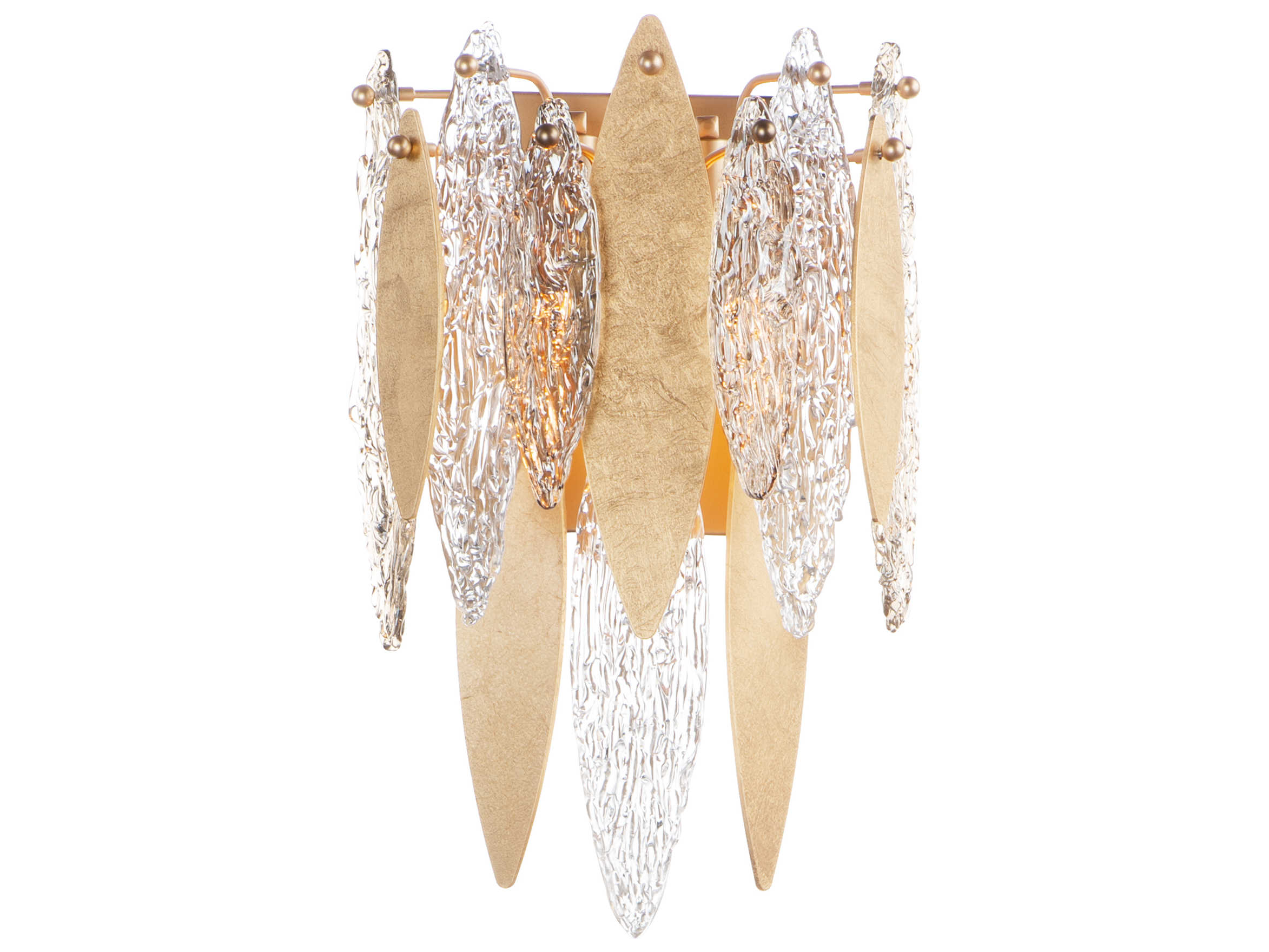 Maxim Lighting Majestic 3-Light Gold Leaf Glass Wall Sconce