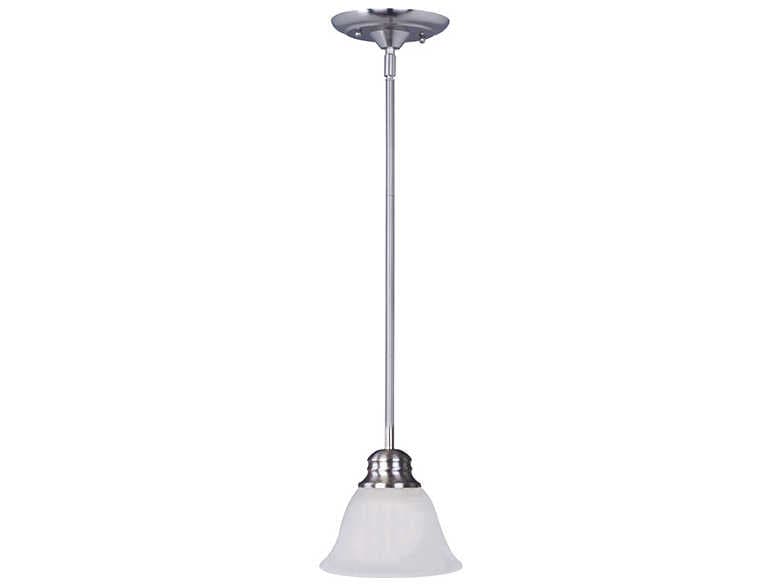Maxim Lighting Malaga 1-Light Satin Nickel Glass Bell Mini Pendant