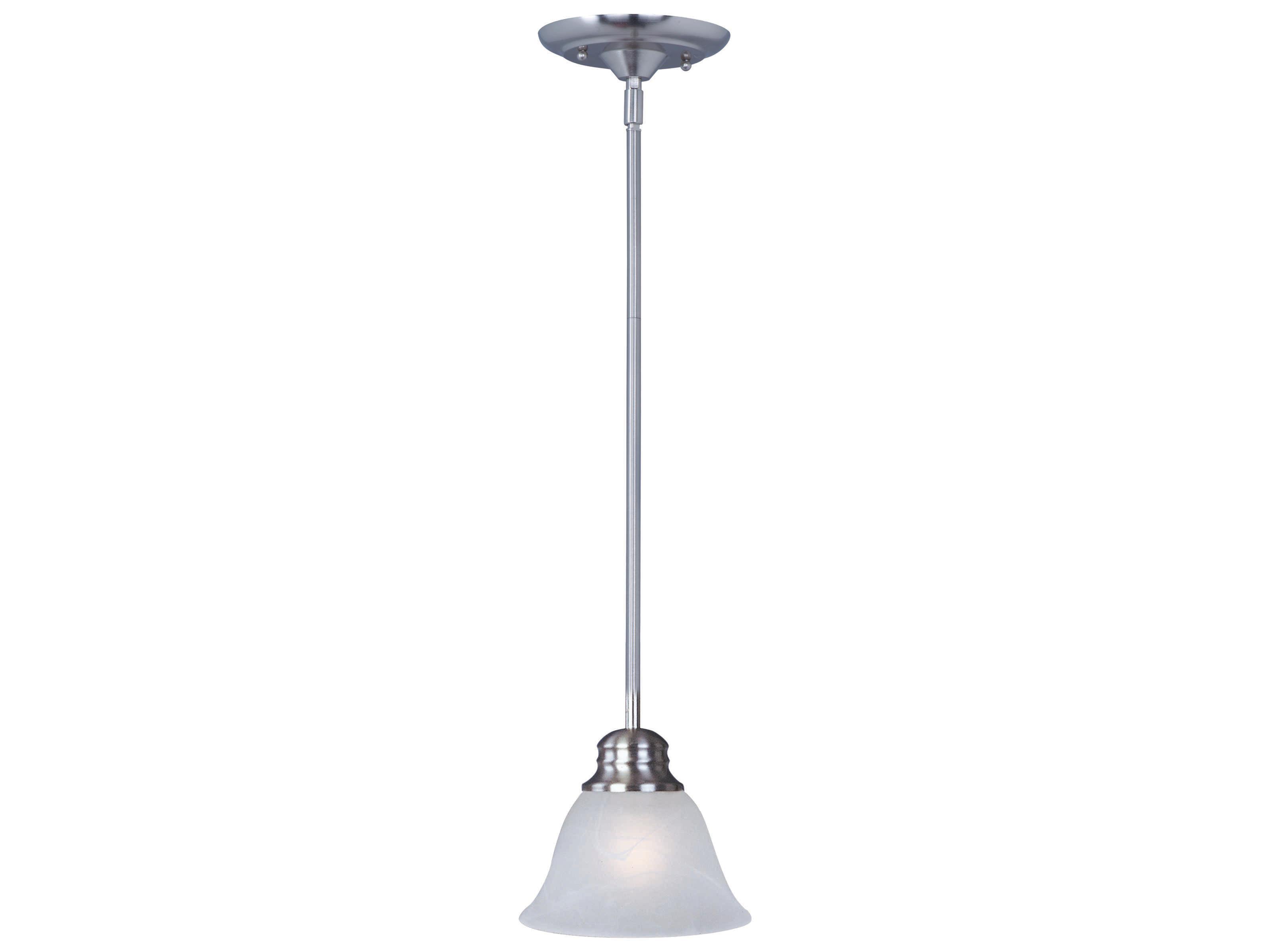 Maxim Lighting Malaga 1-Light Satin Nickel Glass Bell Mini Pendant