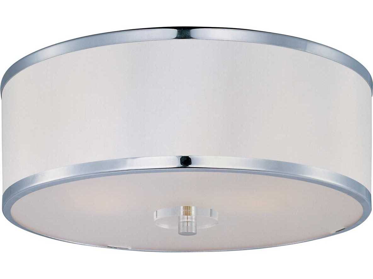 Maxim Lighting Metro 3-Light Polished Chrome Crystal Glass Drum Flush Mount