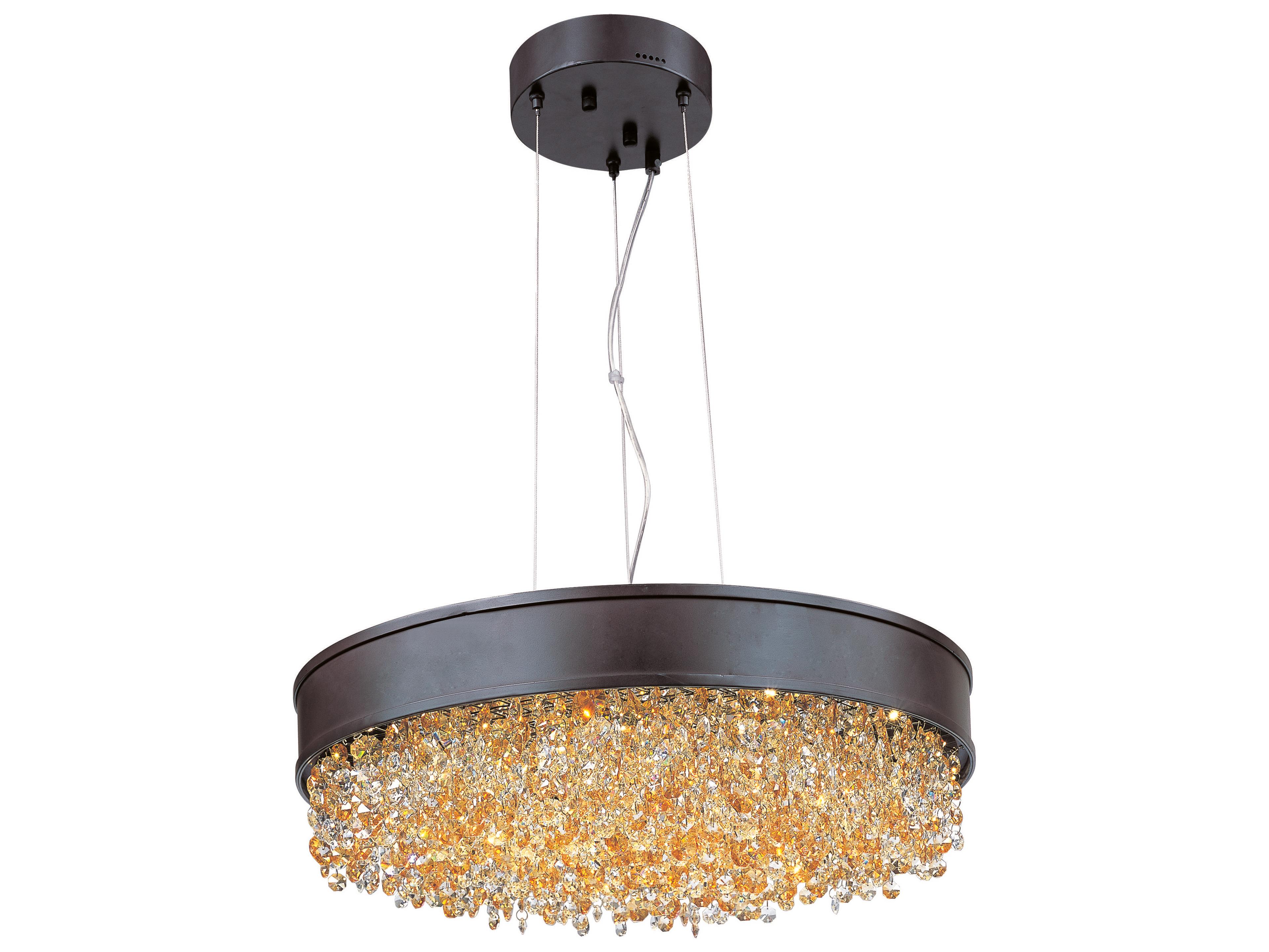 Maxim Lighting Mystic 1-Light Bronze Crystal LED Drum Pendant