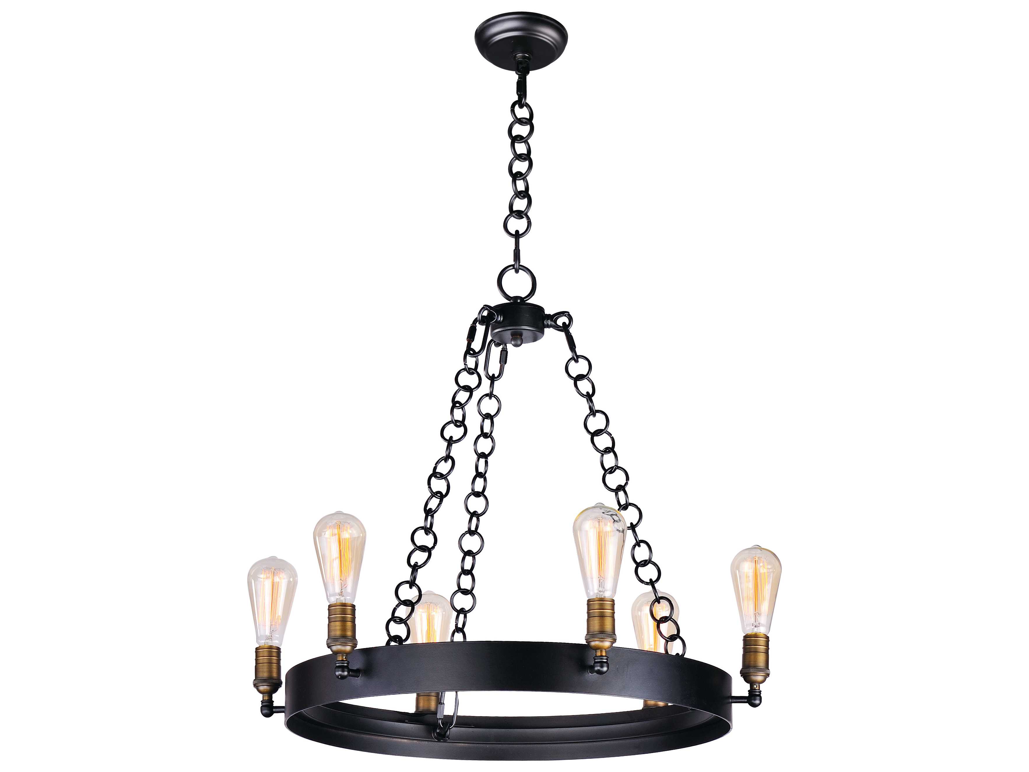 Maxim Lighting Noble 6-Light Black Natural Aged Brass Candelabra Chandelier