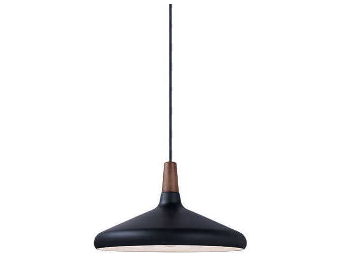 Maxim Lighting Nordic 1-Light Walnut Black Pendant