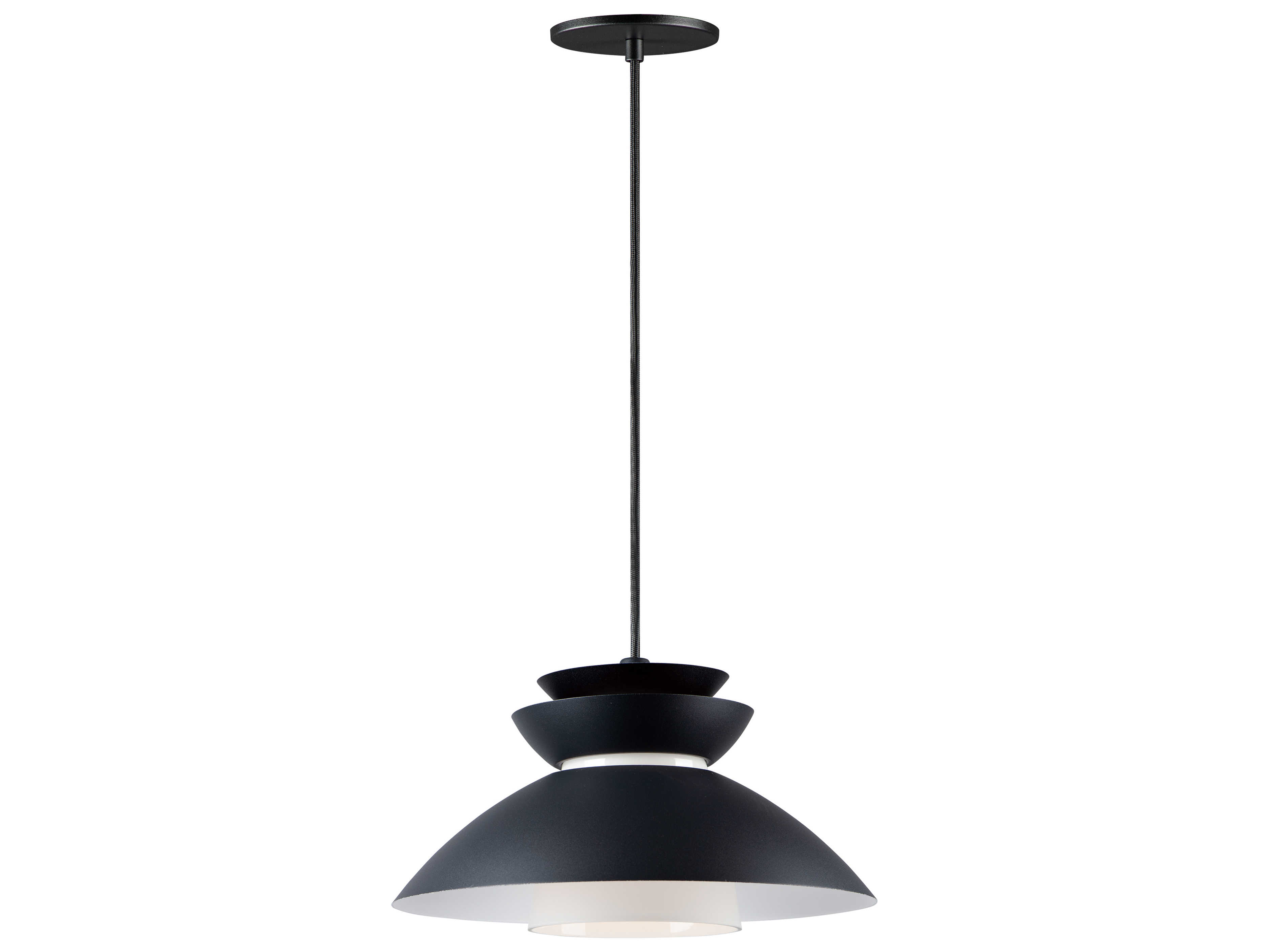 Maxim Lighting Nordic 1-Light Black Glass Bowl Pendant