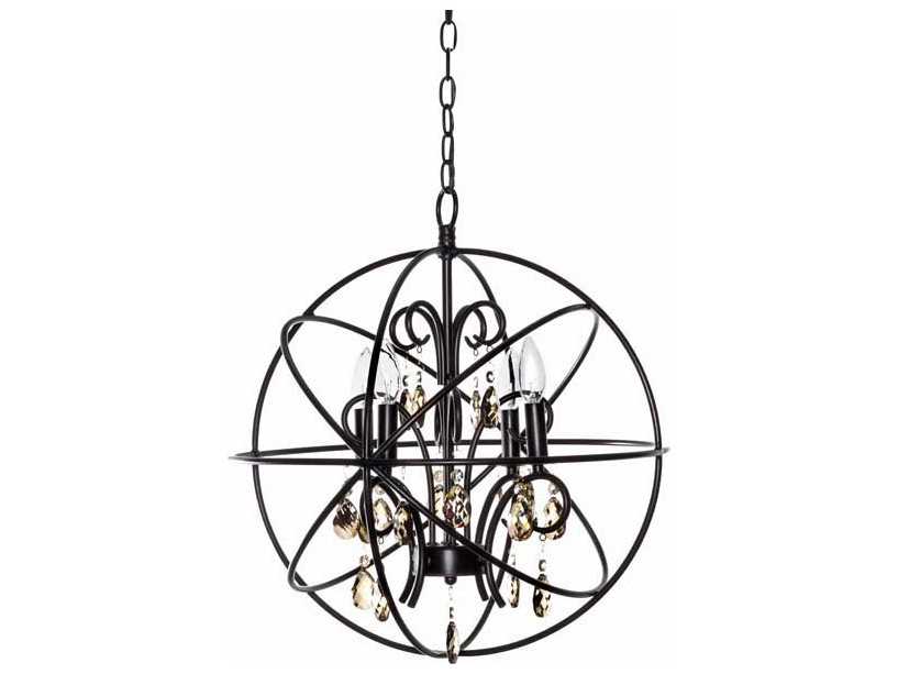 Maxim Lighting Orbit 4-Light Oil Rubbed Bronze Crystal Glass Candelabra Globe Chandelier