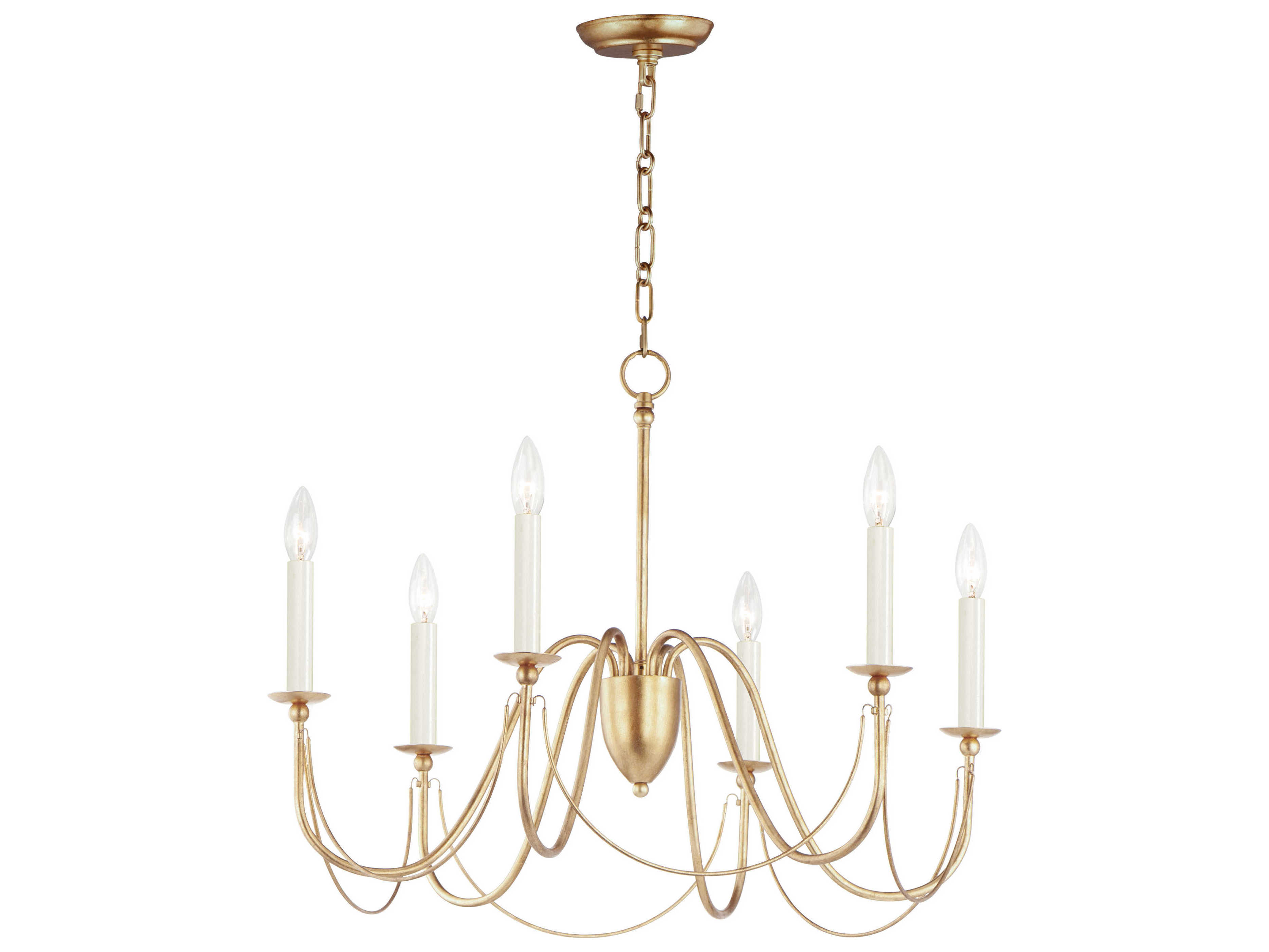 Maxim Lighting Plumette 6-Light Gold Leaf Candelabra Chandelier