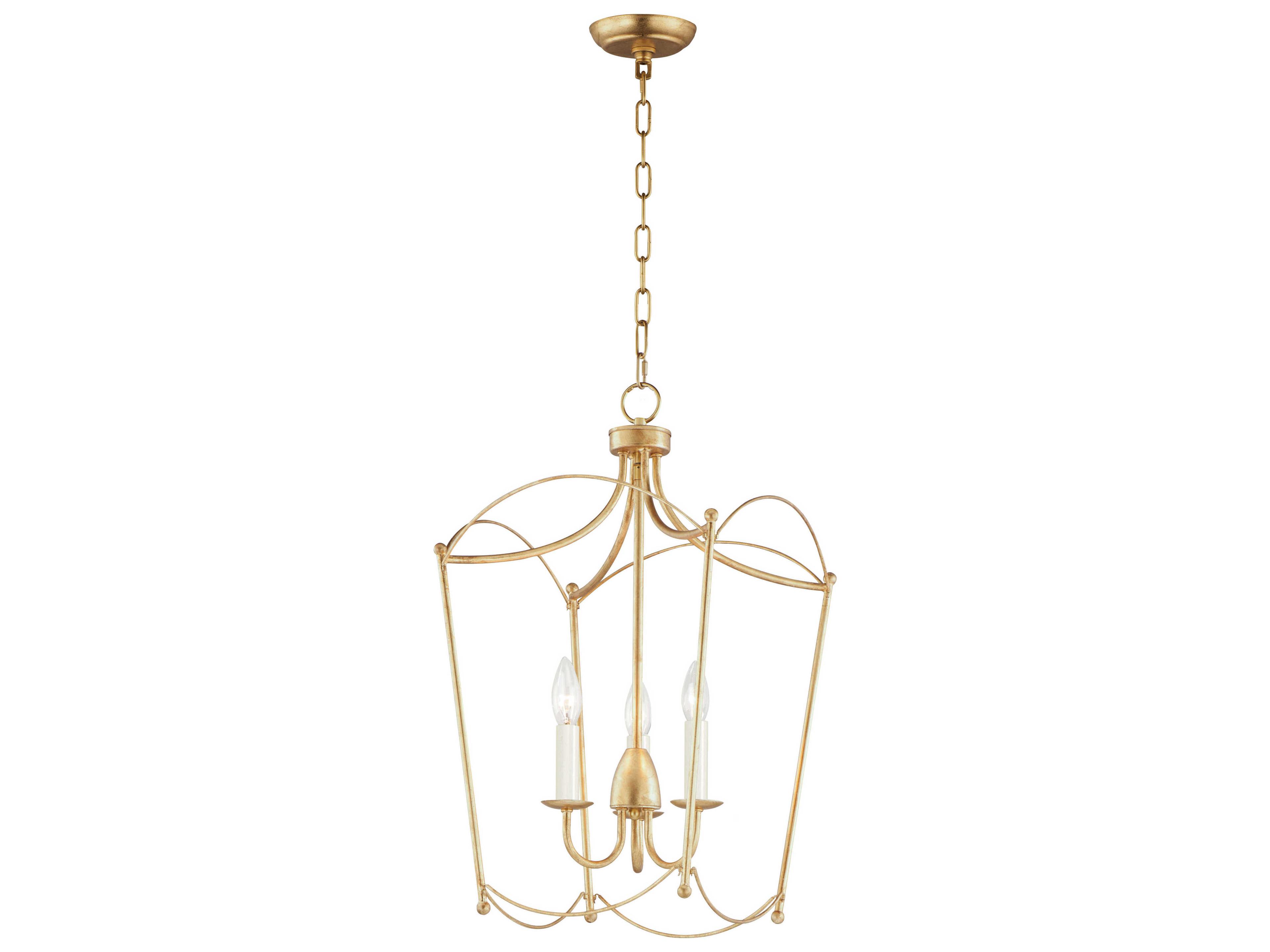 Maxim Lighting Plumette 3-Light Gold Leaf Candelabra Chandelier