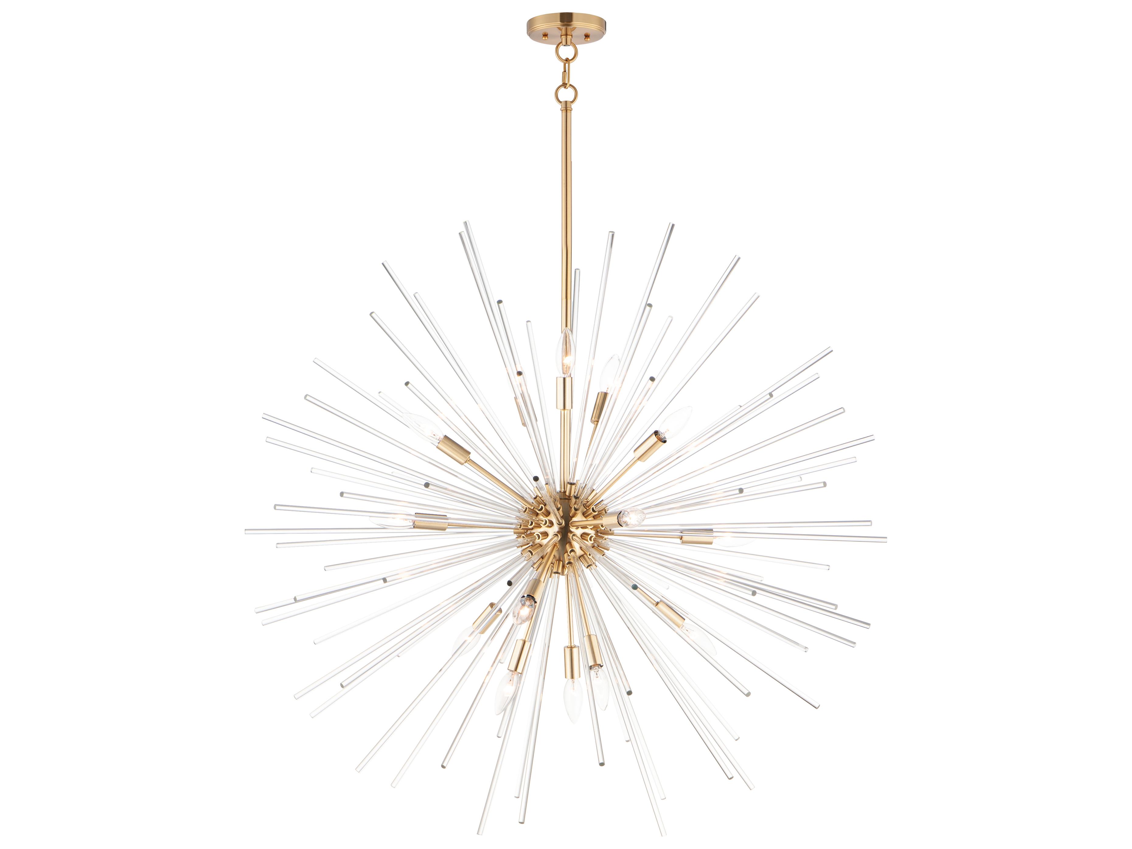 Maxim Lighting Polaris 16-Light6-Light Satin Brass Glass Sputnik Pendant