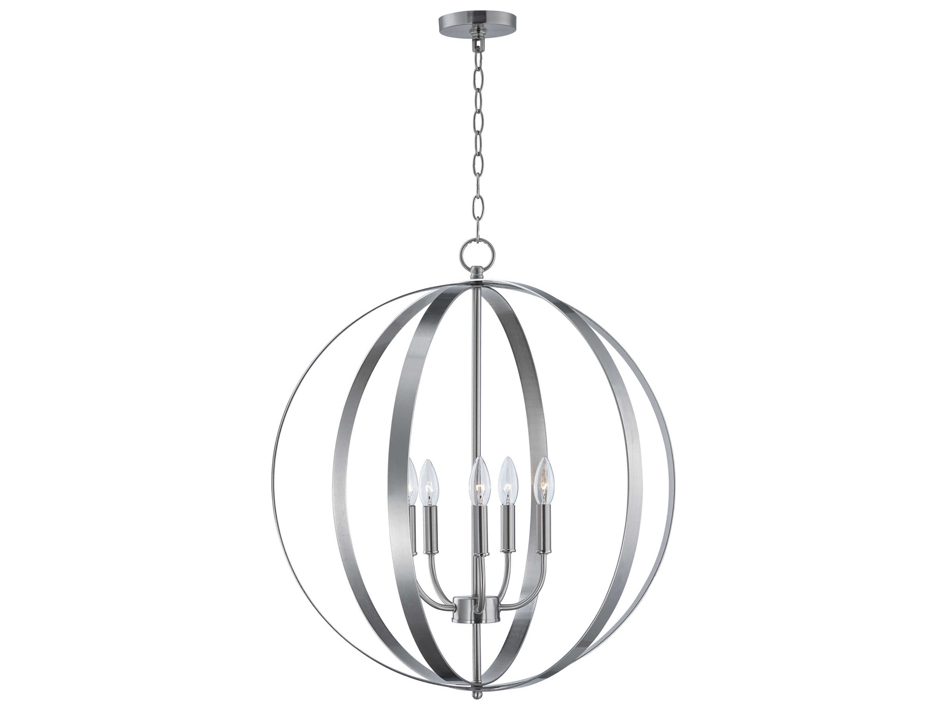 Maxim Lighting Provident 5-Light Satin Nickel Candelabra Globe Chandelier