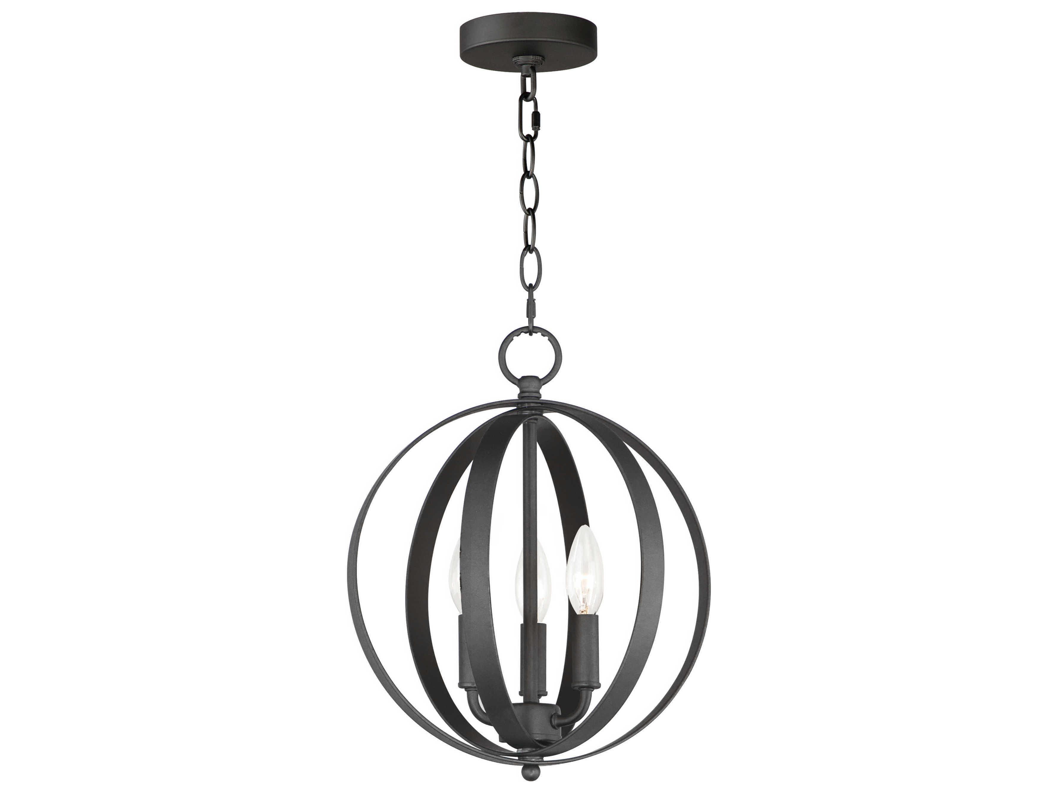Maxim Lighting Provident 3-Light Black Candelabra Globe Chandelier