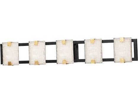 Maxim Lighting Radiant 5-Light Black Gold Leaf Glass LED Vanity Light