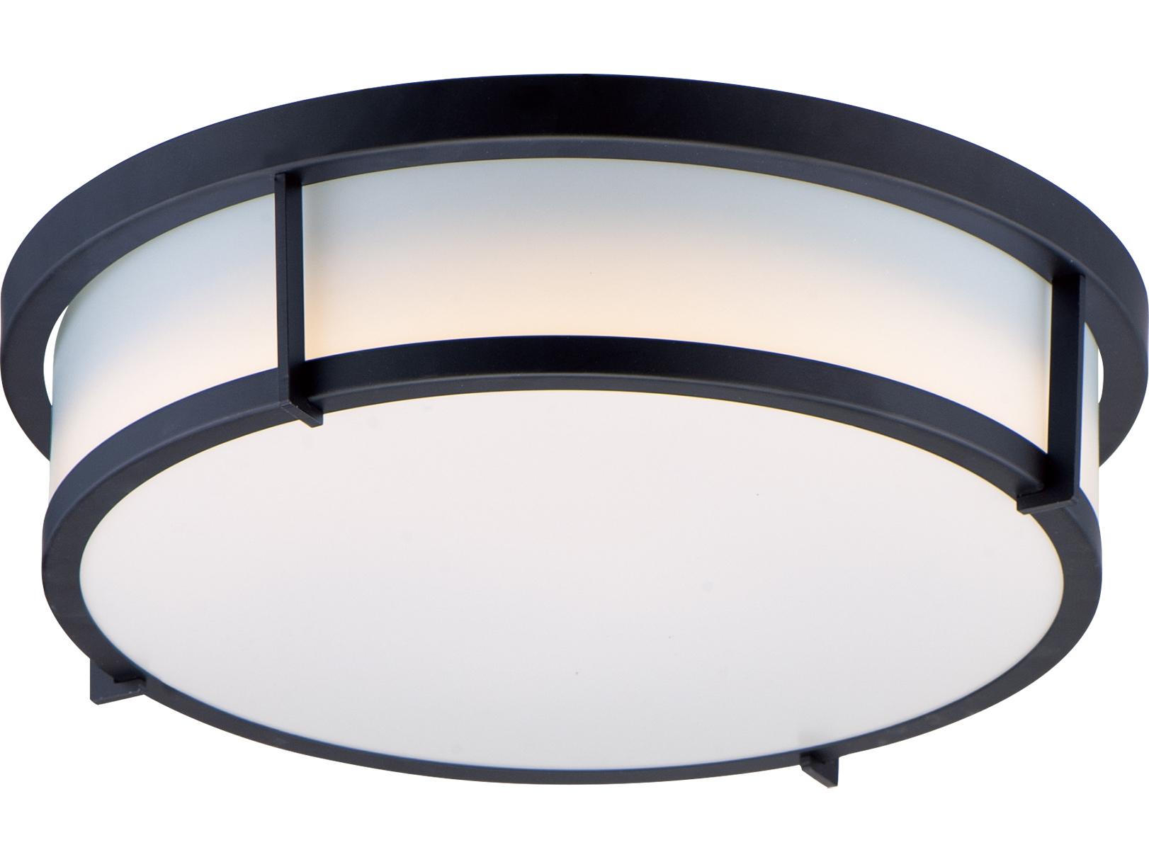 Maxim Lighting Rogue 2-Light Black Drum Flush Mount
