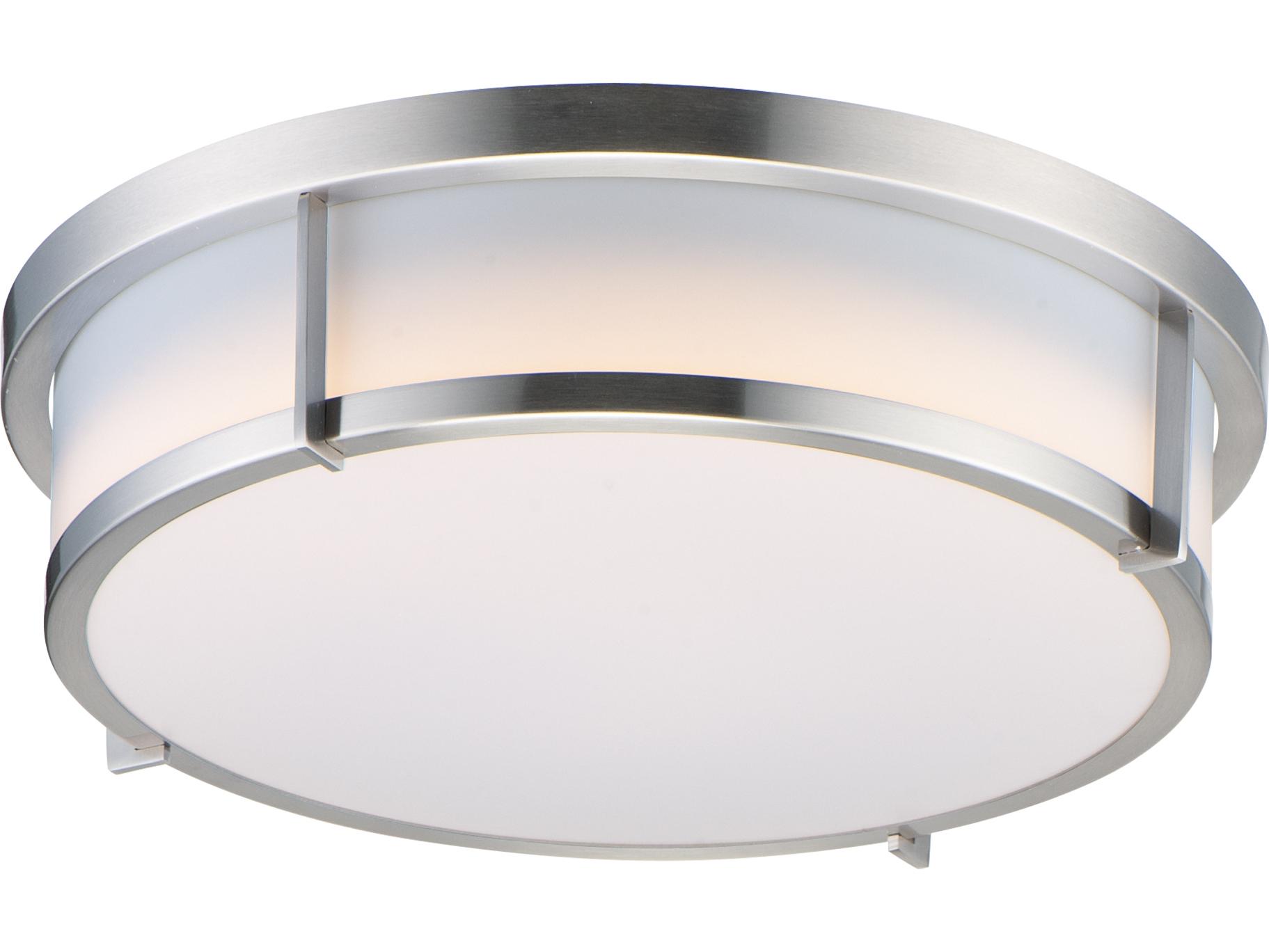 Maxim Lighting Rogue 2-Light Satin Nickel Drum Flush Mount