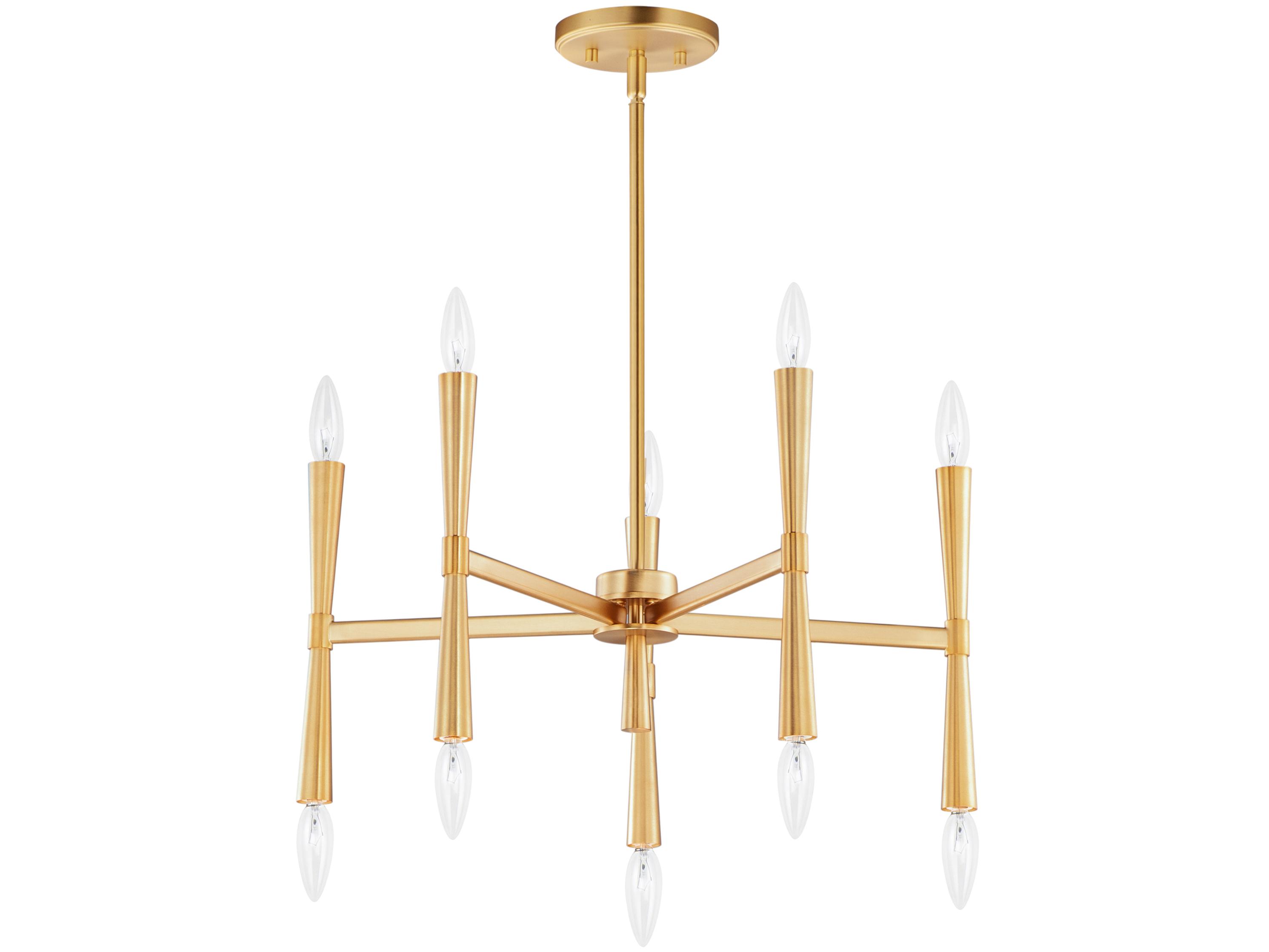 Maxim Lighting Rome 10-Light Satin Brass Candelabra Chandelier