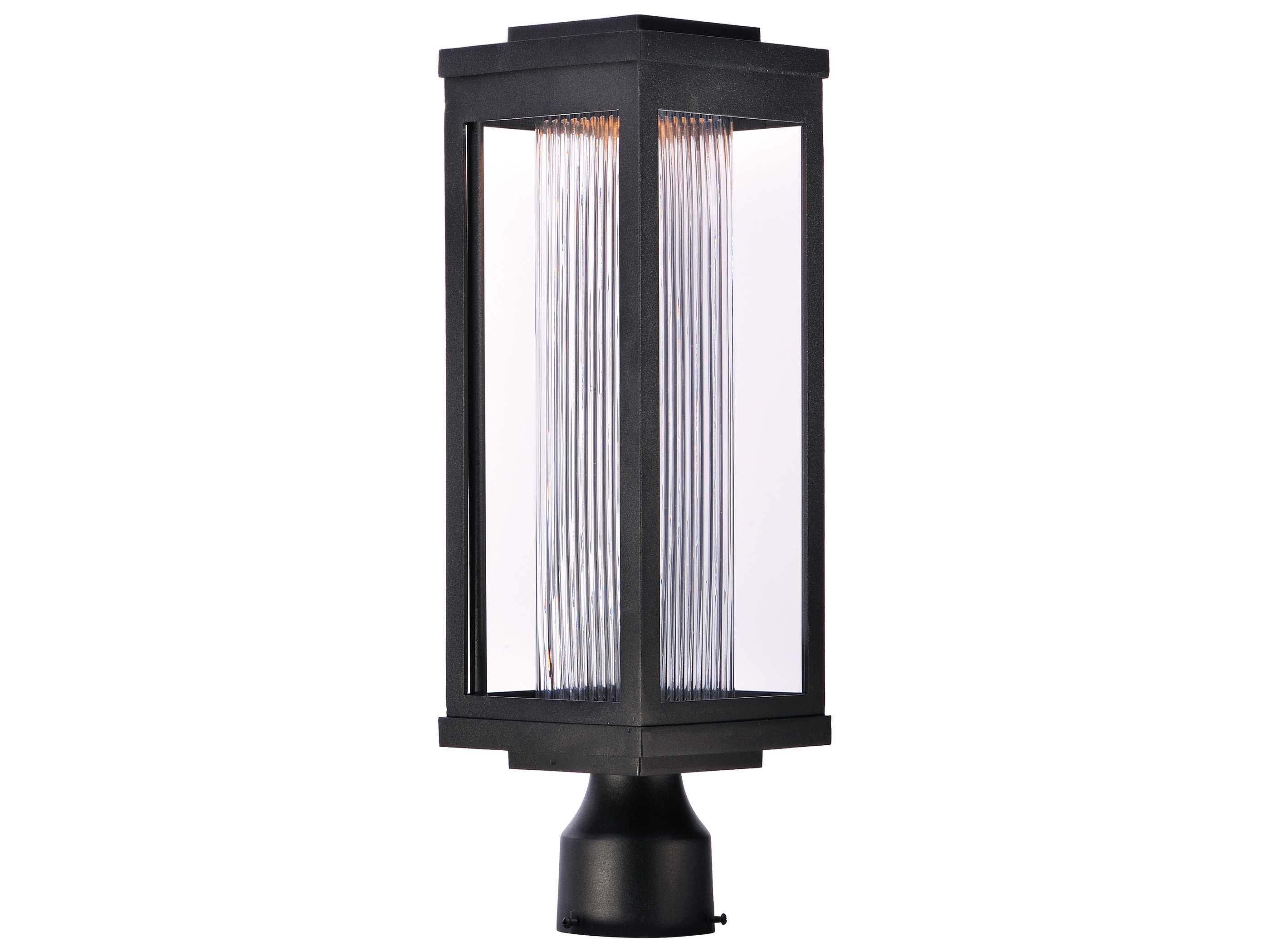 Maxim Lighting Salon with Clear Ribbed Glass LED Outdoor Post Light
