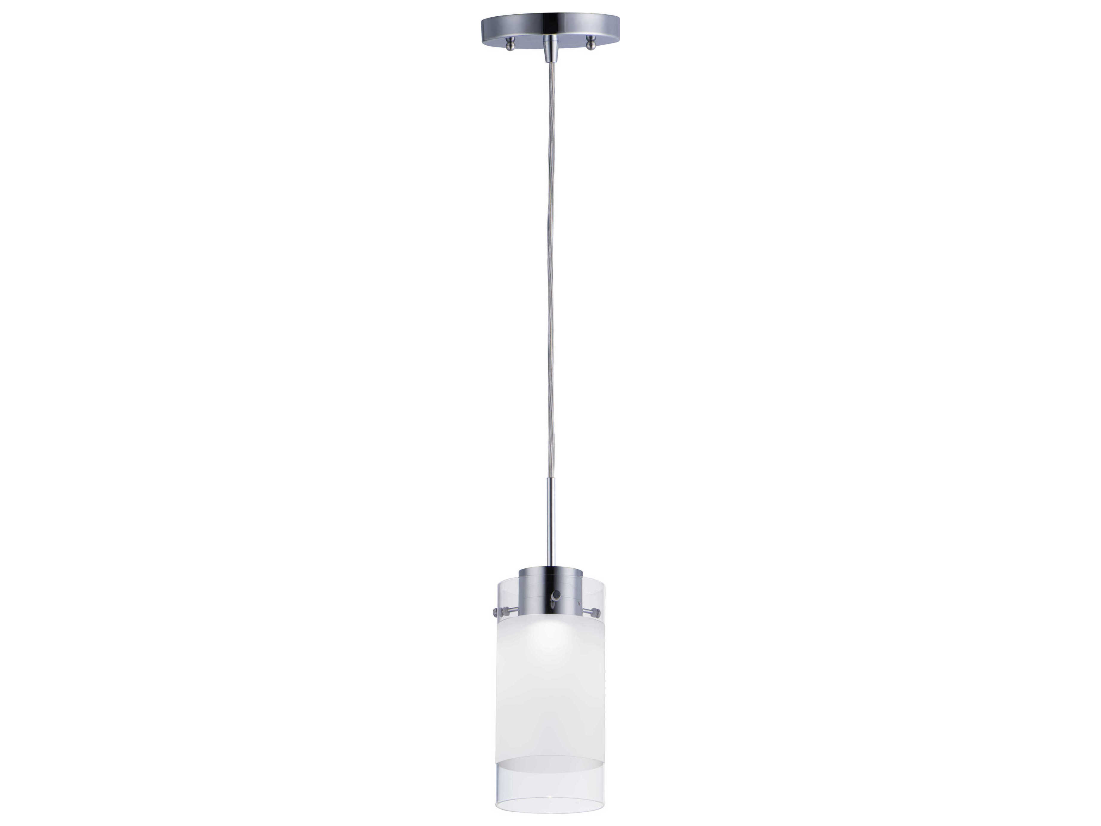 Maxim Lighting Scope 1-Light Polished Chrome Glass LED Cylinder Mini Pendant