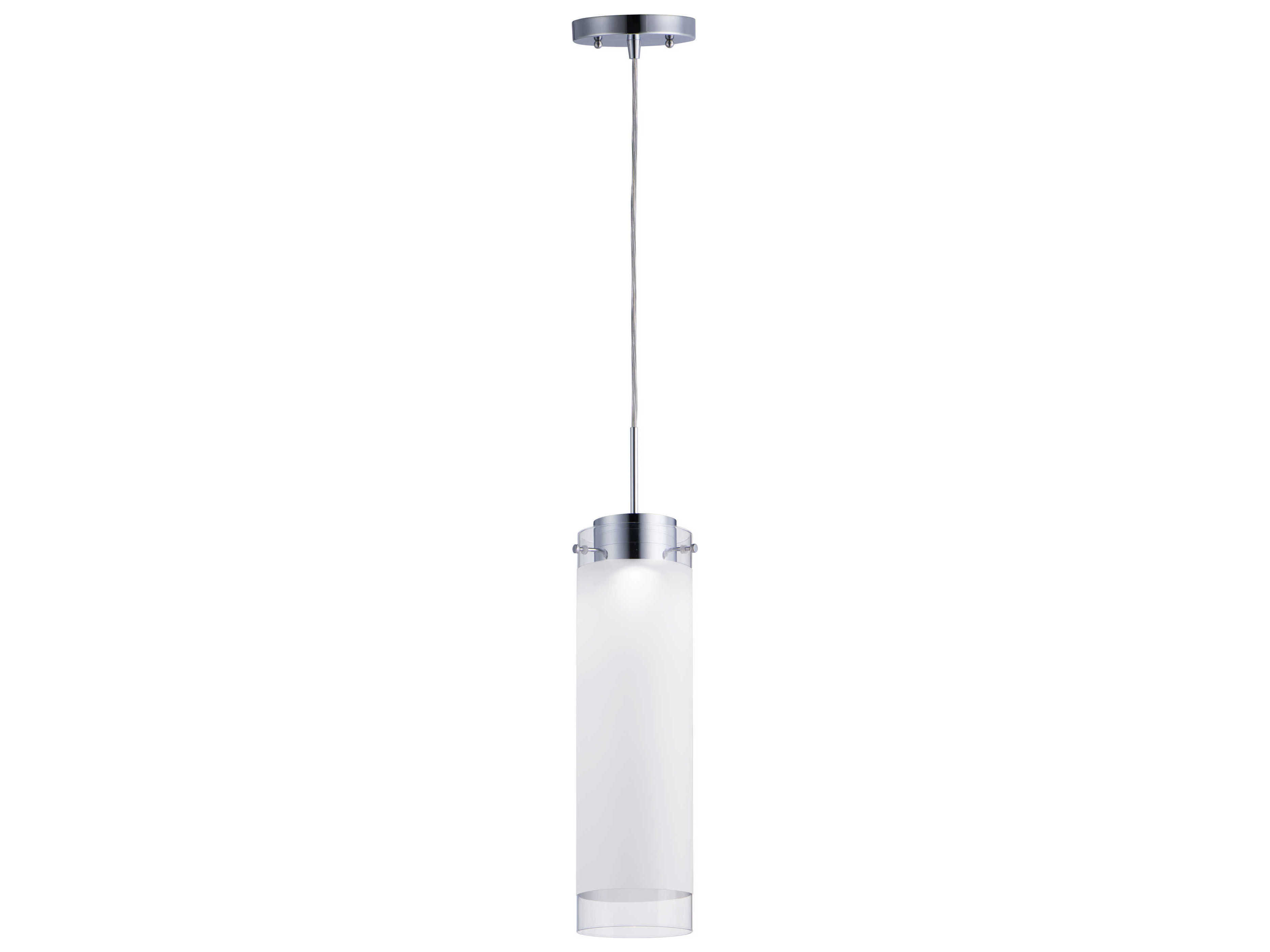 Maxim Lighting Scope 1-Light Polished Chrome Glass LED Cylinder Mini Pendant
