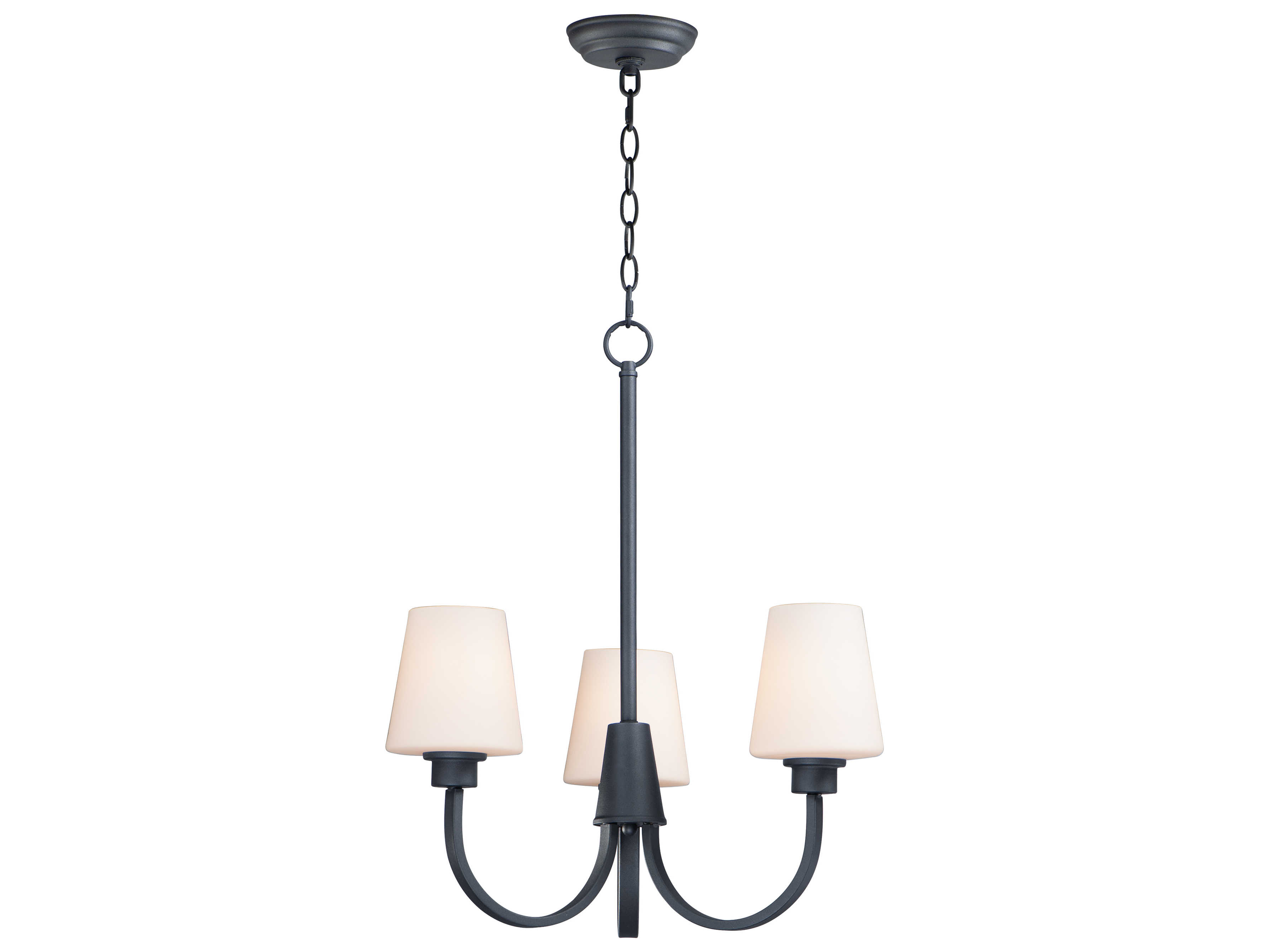 Maxim Lighting Shelter 3-Light Black Glass Empire Chandelier