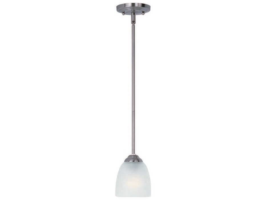 Maxim Lighting Stefan 1-Light Satin Nickel Glass Bell Mini Pendant