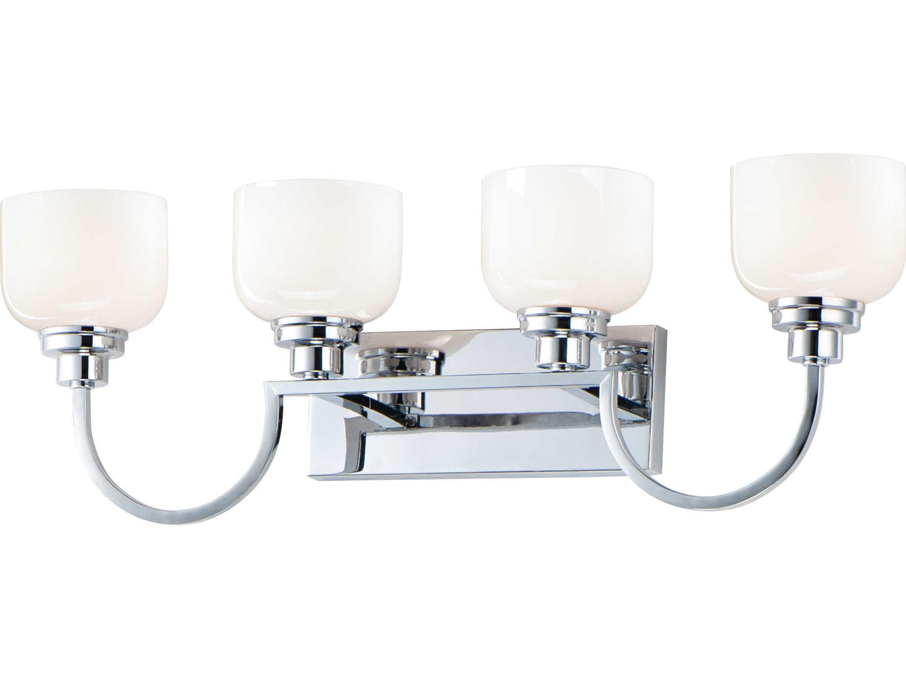 Maxim Lighting Swale 4-Light Polished Chrome Glass Vanity Light