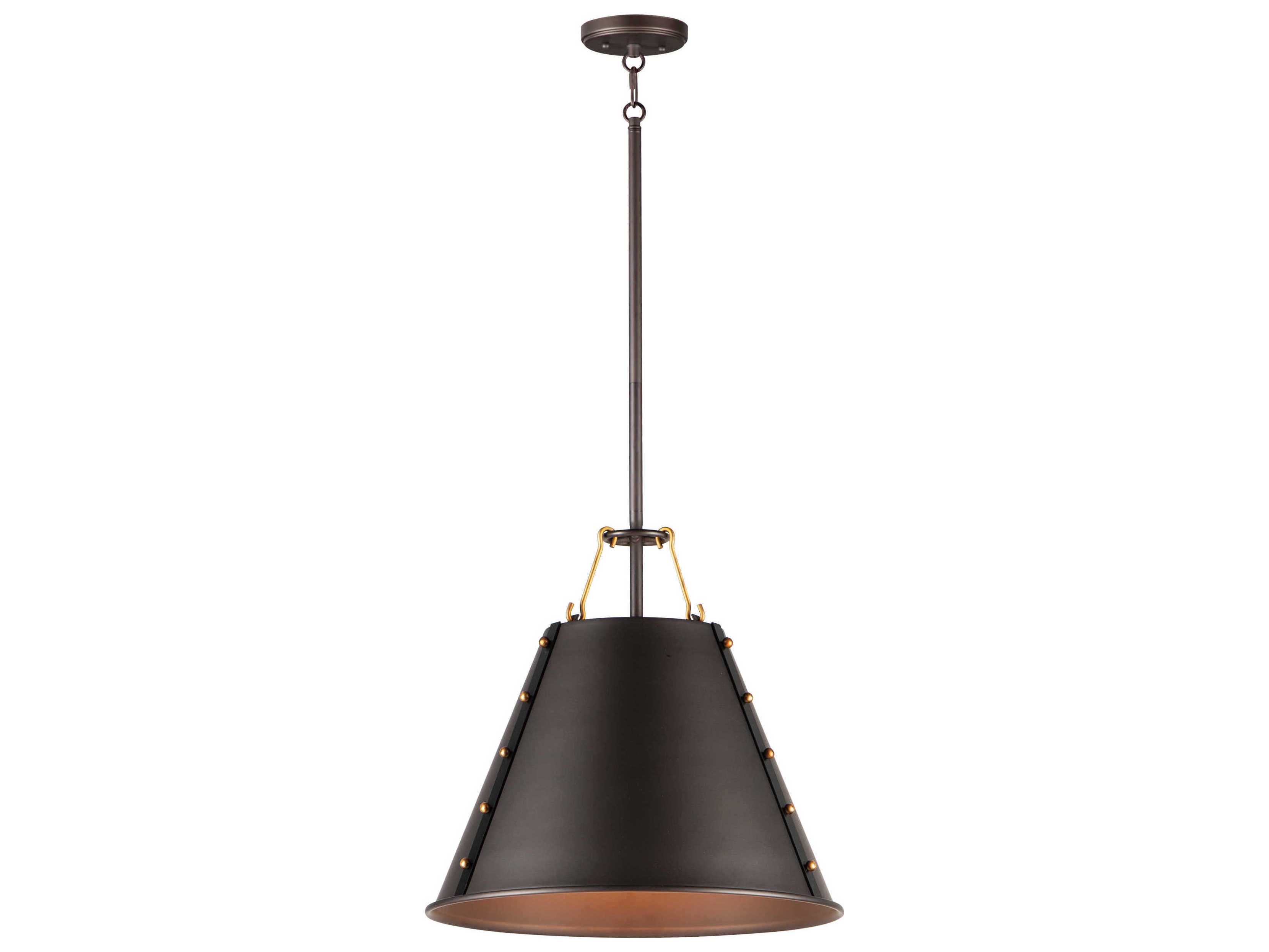 Maxim Lighting Trestle 1-Light Oil Rubbed Bronze Antique Brass Empire Pendant